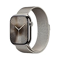 Apple Watch Series 10 GPS + Cellular 46 mm Smartwatch con cassa in titanio color Naturale e cinturino Sport Loop Naturale – S, M. Fitness tracker, app ECG, display Retina always-on, Carbon Neutral