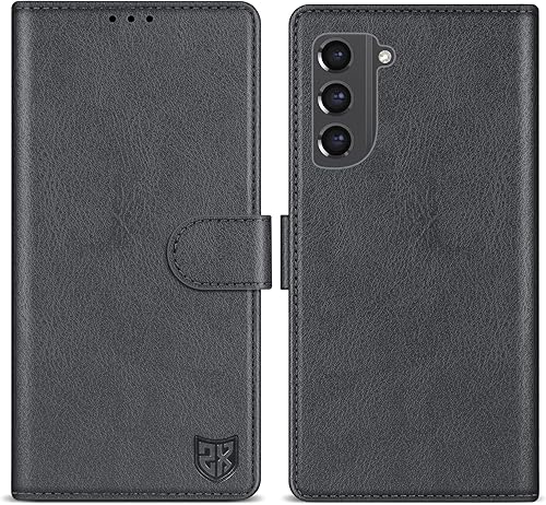ZZXX Funda tipo cartera para Samsung Galaxy S21 FE con bloqueo RFID, ranura para tarjetas, función atril, cierre magnético, funda protectora de
