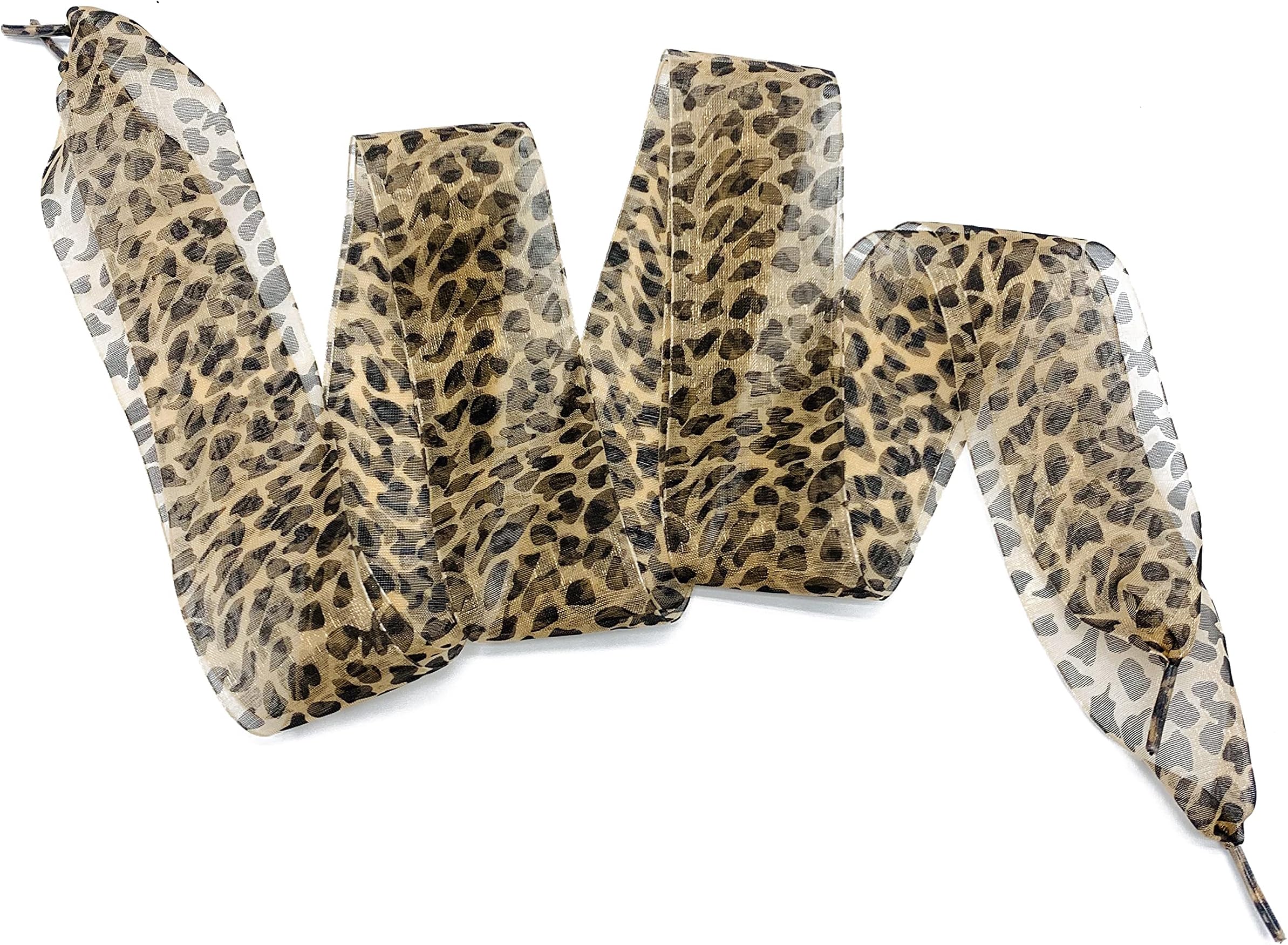 Fashion Leopard Shoe Laces, Soft Satin Ribbon Shoelaces for Casual Shoes Shoestring for Women Girls 4CM Wide 1 Pair