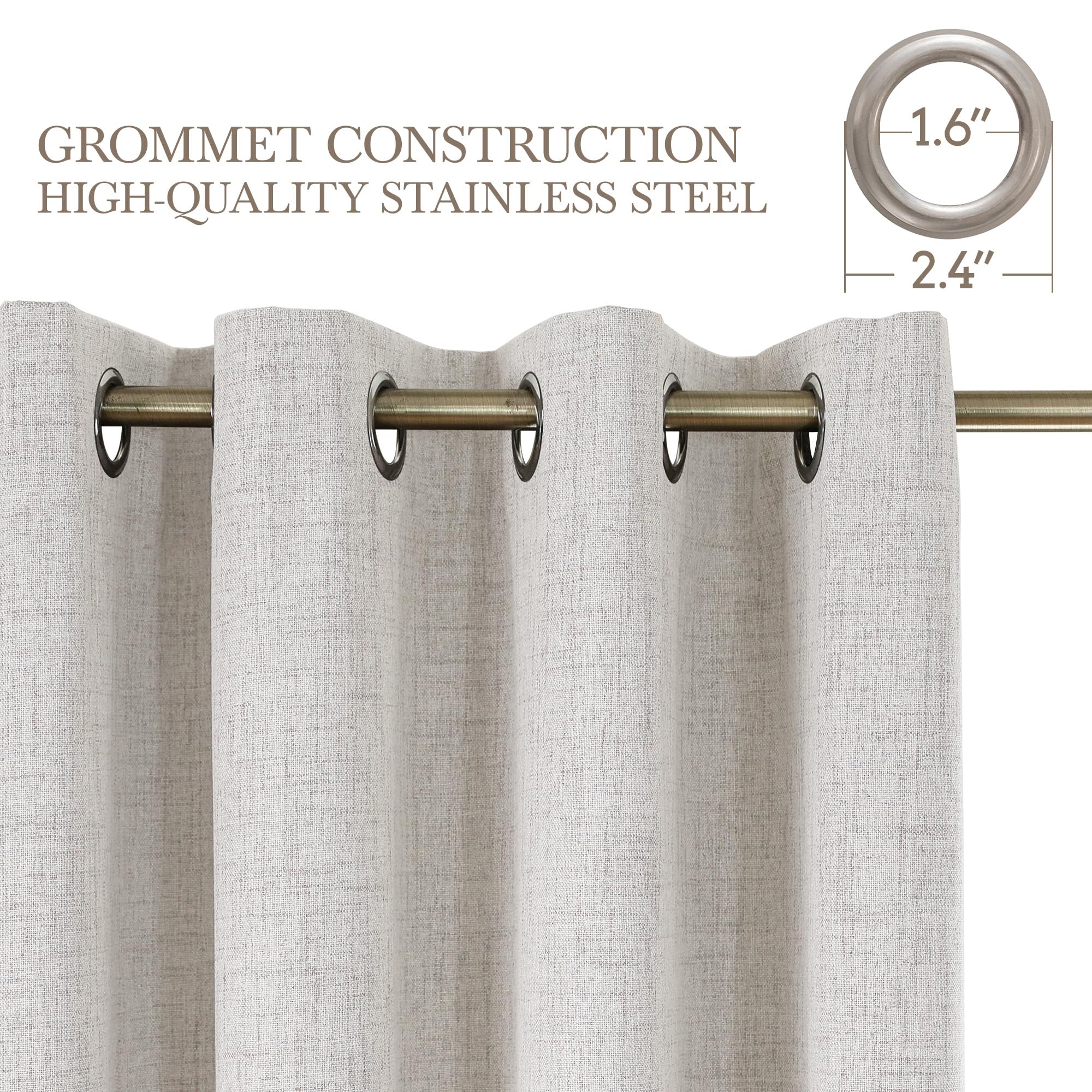 CUCRAF 100% Blackout Curtains White 72 Inch Drop 2 Panels Soft Texture Energy Saving Sun Blocking Thermal Eyelet Curtains for Bedroom Living Room 46 X 72 Inch - Image 2