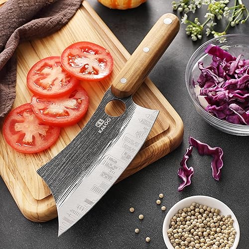 Miniatura 9 de Kaloo - Juego de 3 cuchillos de carnicero, cuchillo de carnicero de 7 pulgadas, cuchillo de chef serbio de 7 pulgadas y cuchillo vikingo de 6.5