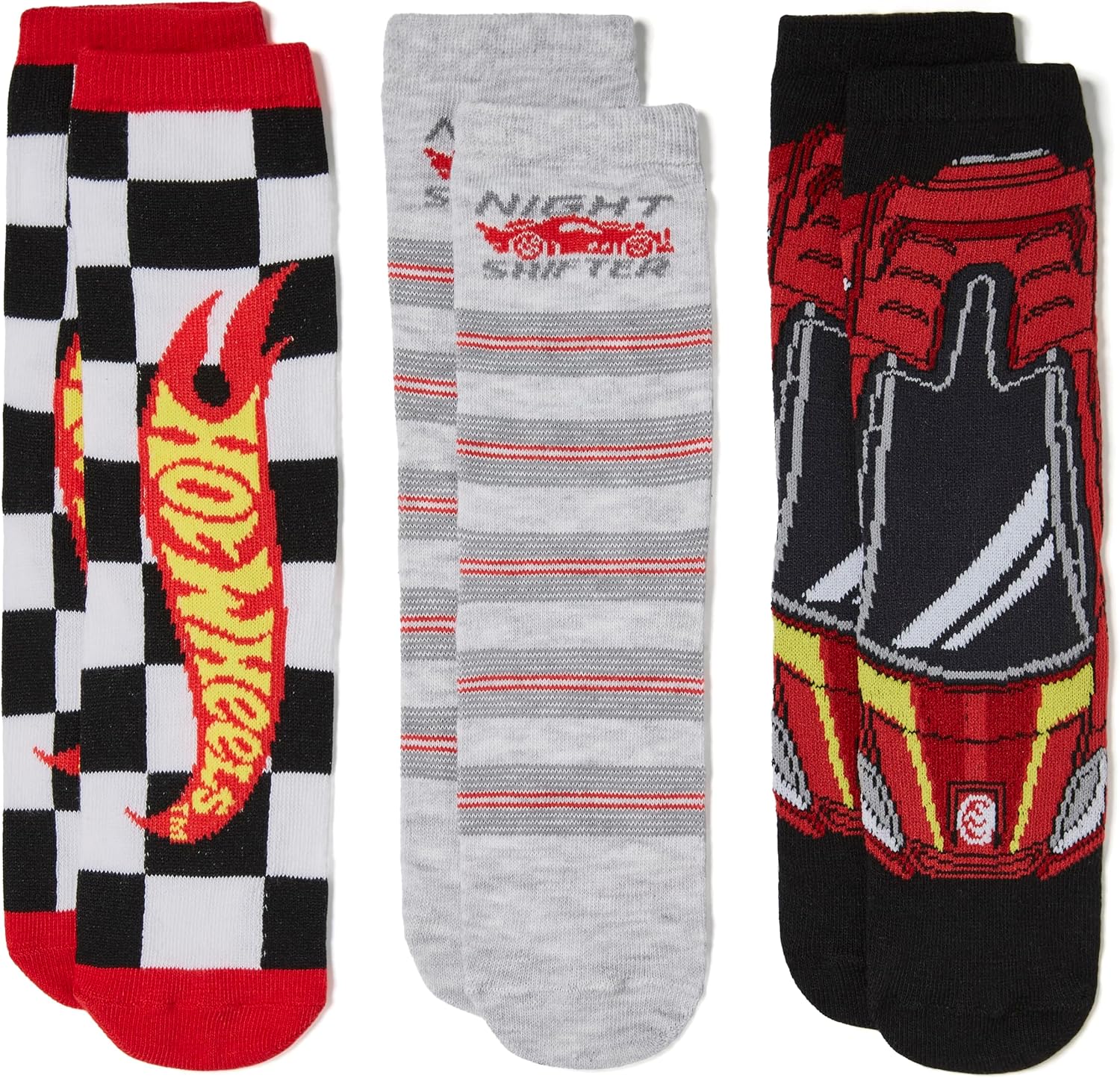 Hot Wheels Boys Race Car 3 Pack Crew Socks