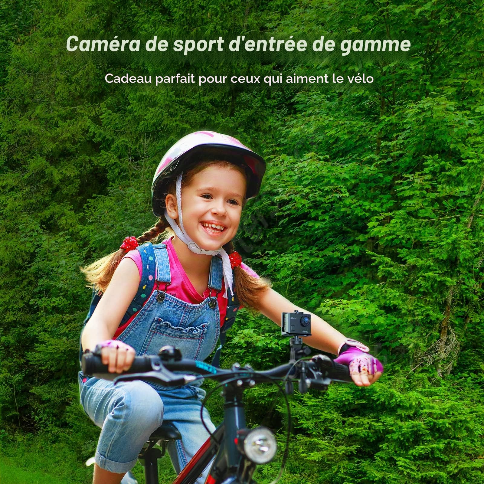 Surfola Caméra Sport 4K 30FPS 20MP Caméscope WiFi, Appareil Photo Étanche 40M, 170°Grand-Angle Webcam avec Microphone Externe, EIS Anti-Vibration, Batterie 2x1050mAh, d'accessoires