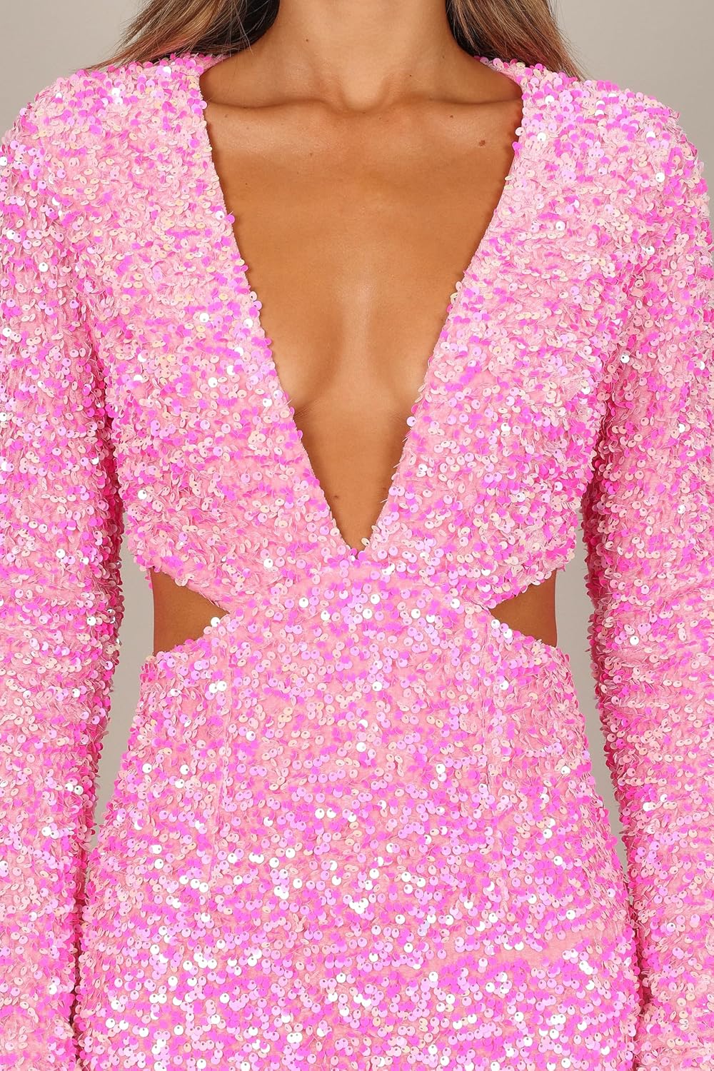 Petal & Pup Womens Kelly Long Sleeve Sequin Mini Dress - Image 3