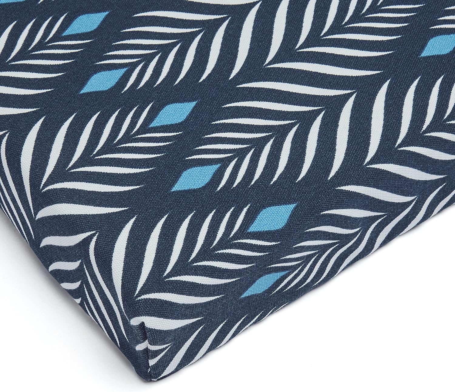 Amazon Basics Outdoor Patio Bench Cushion 45 x 18 x 3 Inches, Navy Blue Leaf