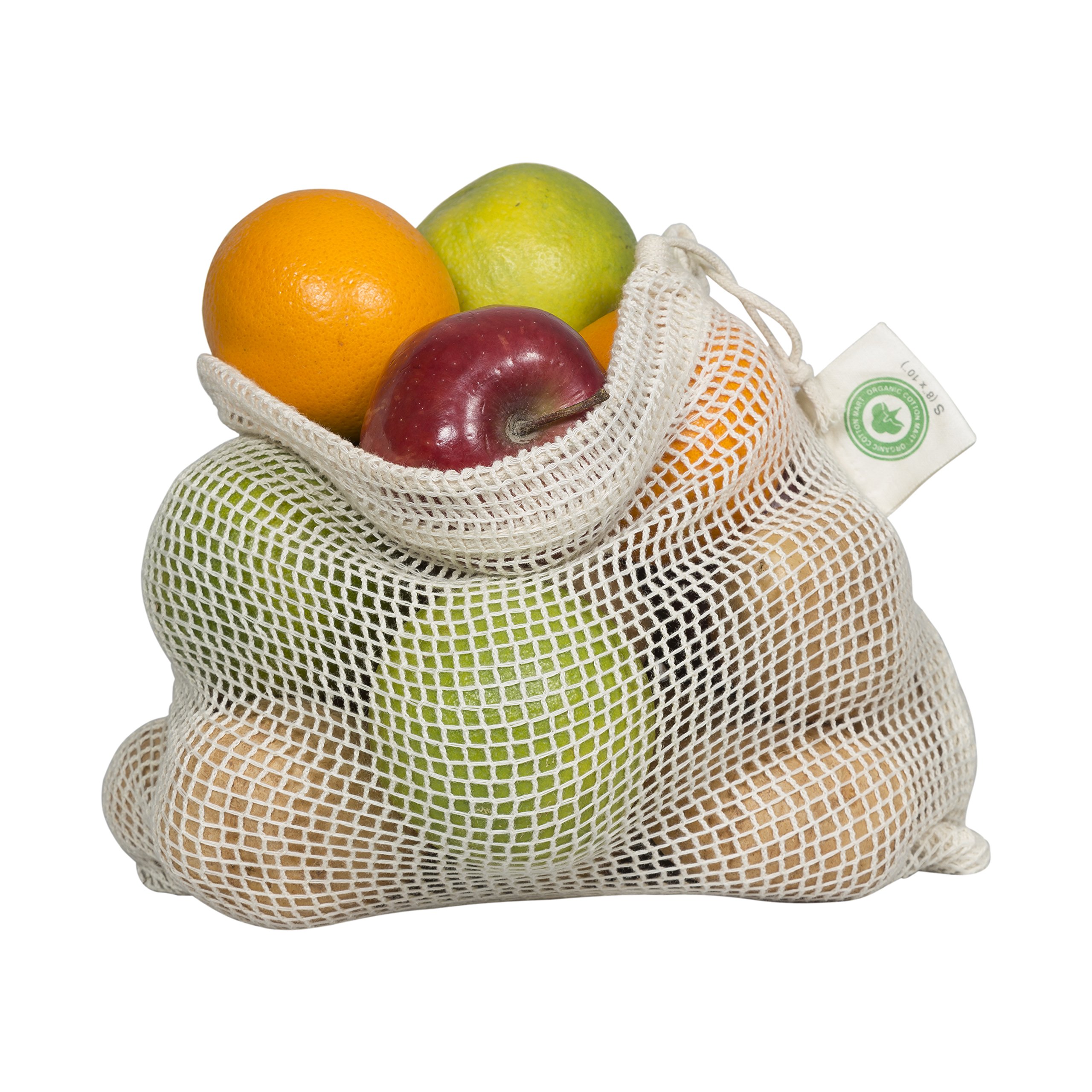 Premium Reusable Eco Friendly Mesh Produce Bags With Drawstring Net Bag