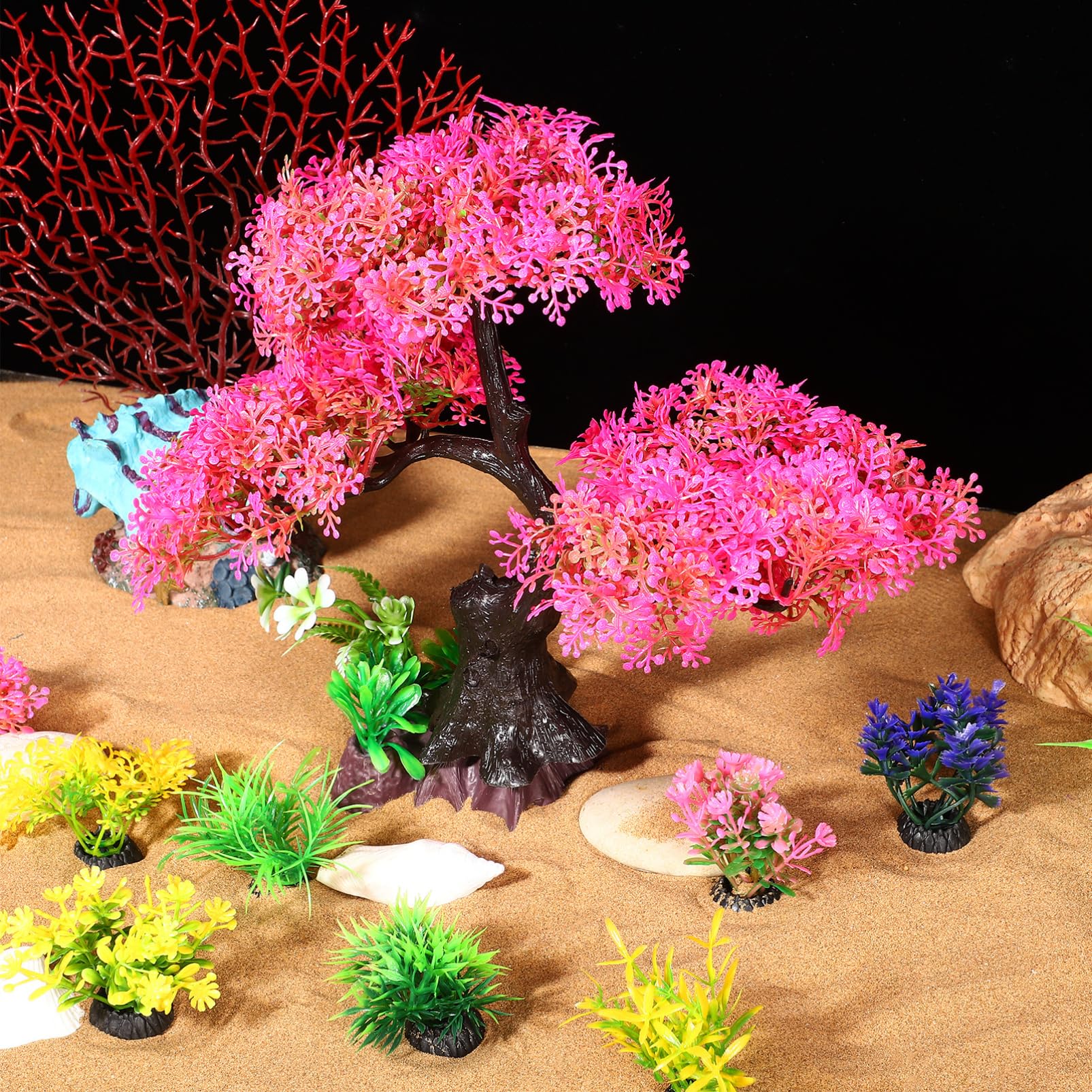 TOYANDONA 30pezzi Pz Piante Artificiale Per Acquario Decorazioni Per Acquario e Serbatoio Pesci Piante Simulazione Realistiche Vivaci Facile Manutenzione Sicure Per Pesci e Acquatico