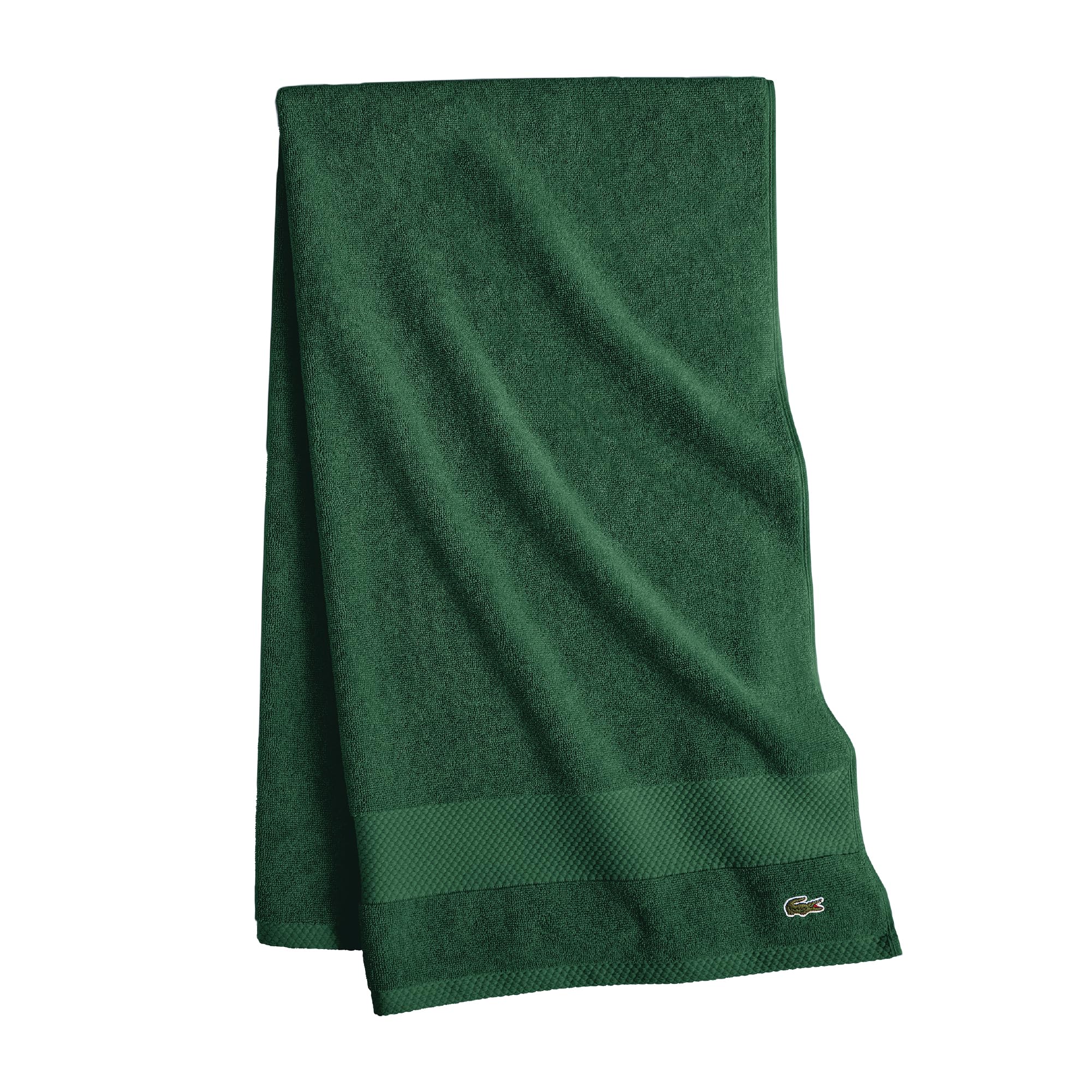 Lacoste Heritage 100% Supima Cotton Bath Towel 30" x 54", Croc Green