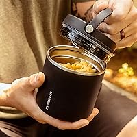 Vista 7 de Hydrapeak Termo de acero inoxidable de 18 onzas con aislamiento al vacío, termo para alimentos calientes y alimentos fríos, boca ancha a prueba