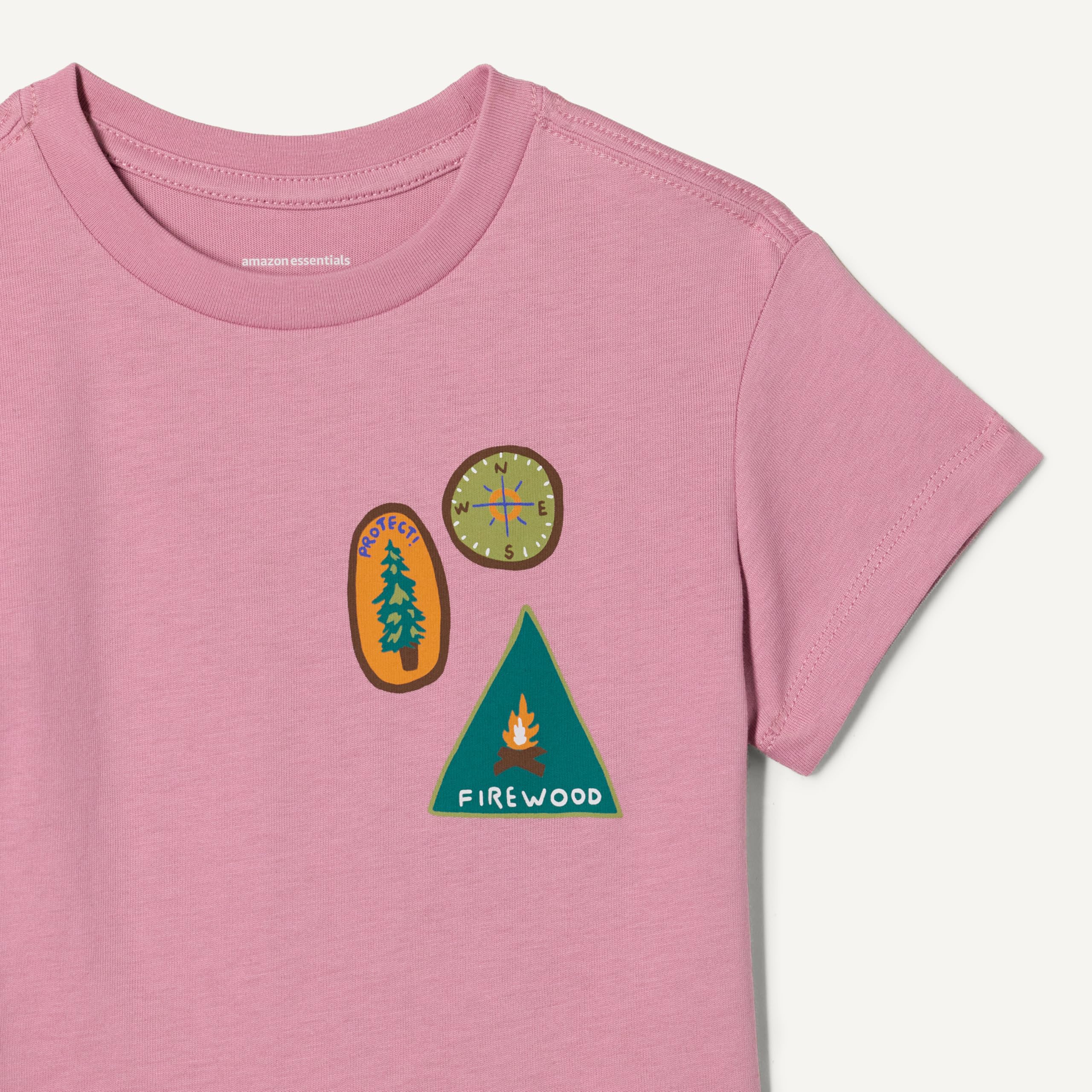 Amazon Essentials Niñas Paquete de 3 Camisetas de Manga Corta para niñas y niños pequeños