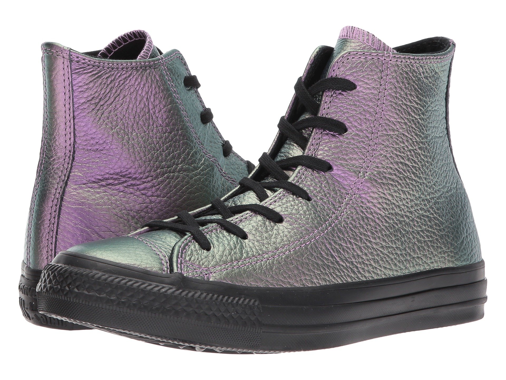 purple leather converse