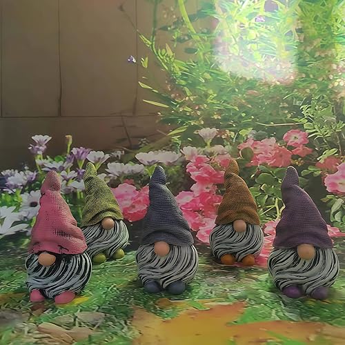 Miniatura 2 de 5 mini figuras de gnomos, decoraciones de gnomos para el hogar, accesorios de jardín de hadas, mini enanos de jardín para macetas, pequeños enanos