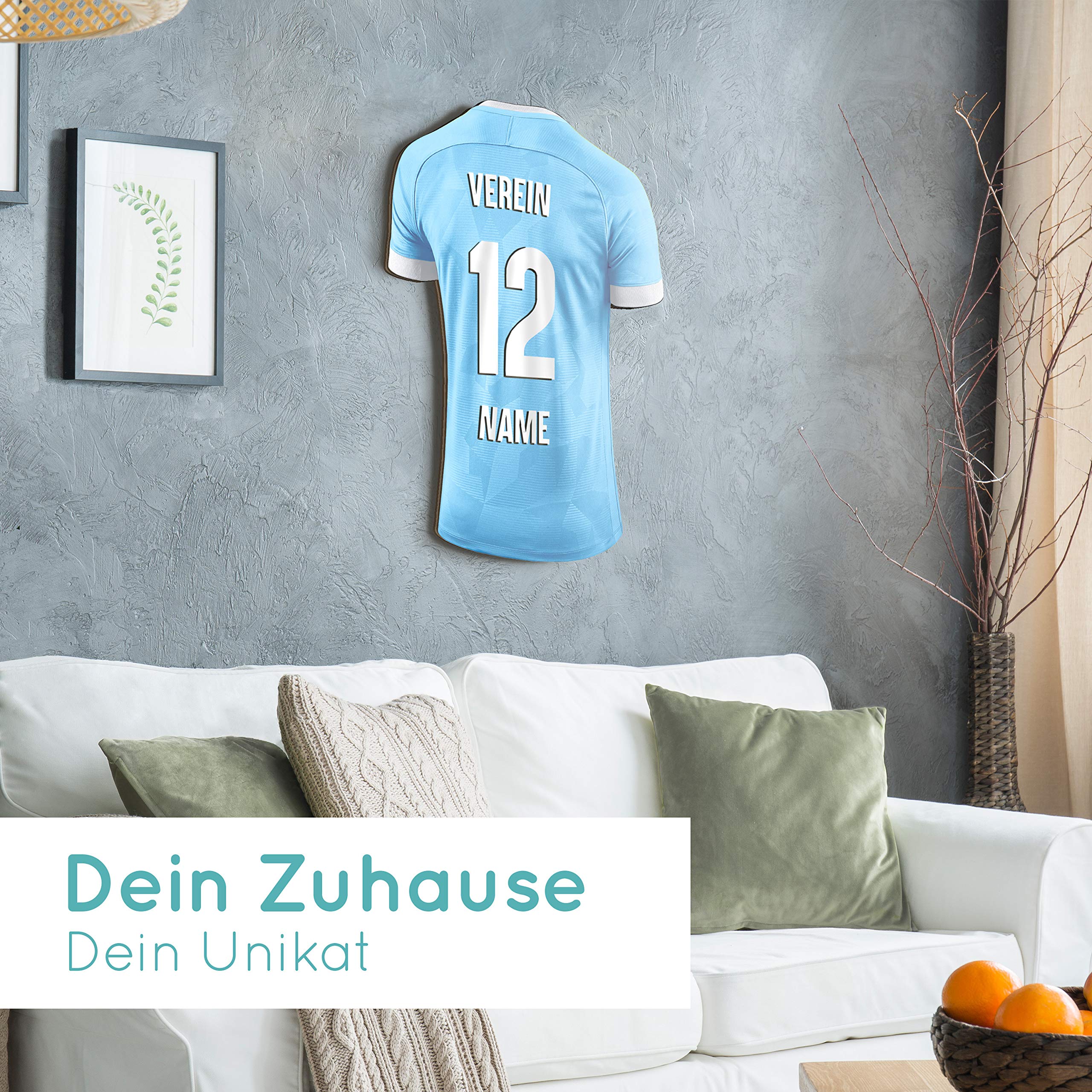 Elbeffekt Trikotlampe für Münchener Fans aus Holz - personalisierbares Geschenk - schenke Dein individuellen Münchener Fanartikel aus Echtholz