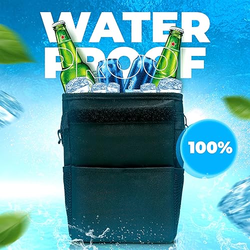 Vista 5 de EcoNour Bolsa de basura plegable para automóvil con bolsillos de almacenamiento, bolsa de basura impermeable para auto, multifuncional y plegable