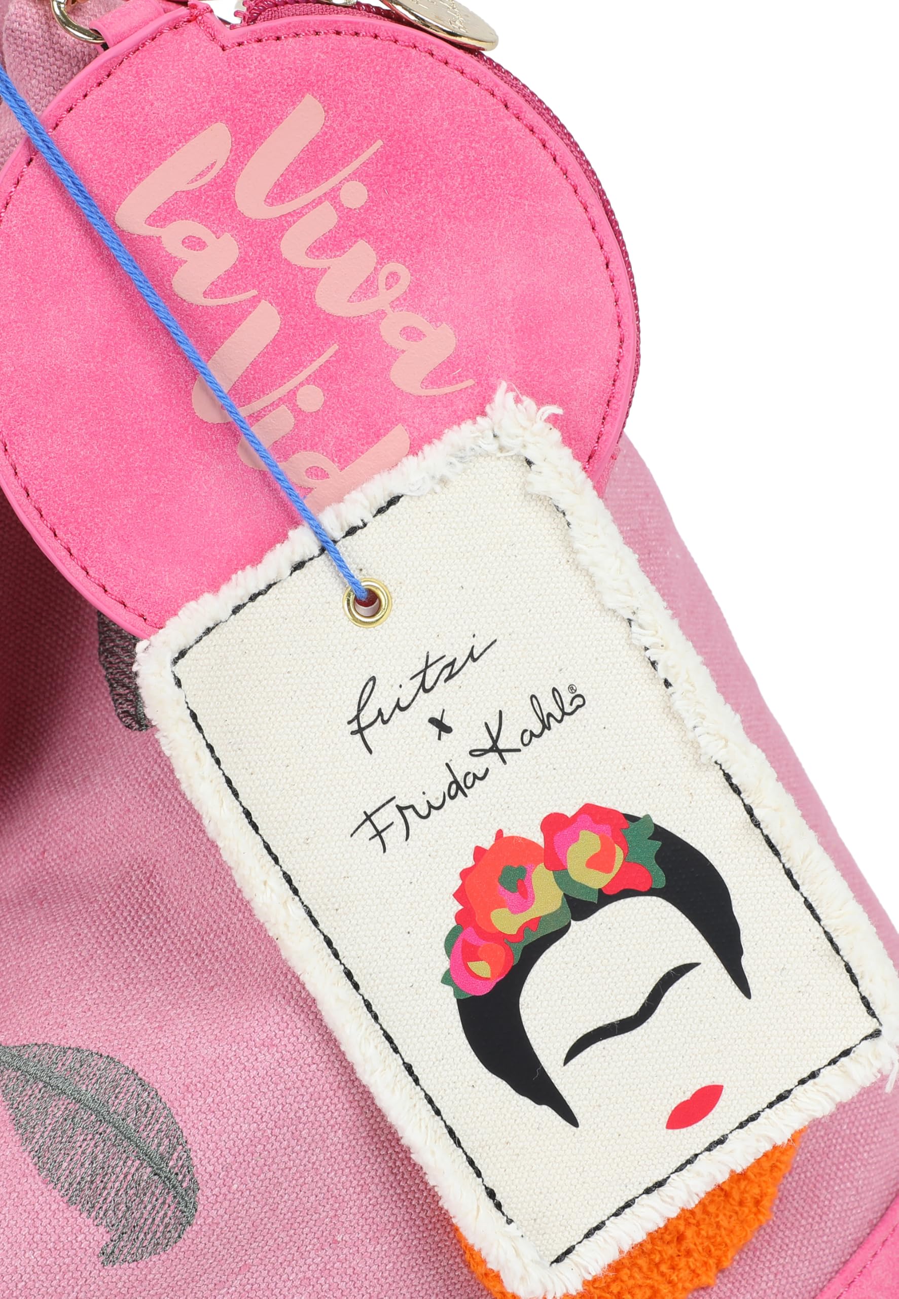 Fritzi x Frida Kahlo Izzy07 Limited Canvas Hobo Bag Damen Schultertasche Umhängetasche Handtasche Freizeit Alltag Arbeit Festival Magnetverschluss 37 x 27 x 17 cm – Türkis, Rosa, Lila, Beige, Pink