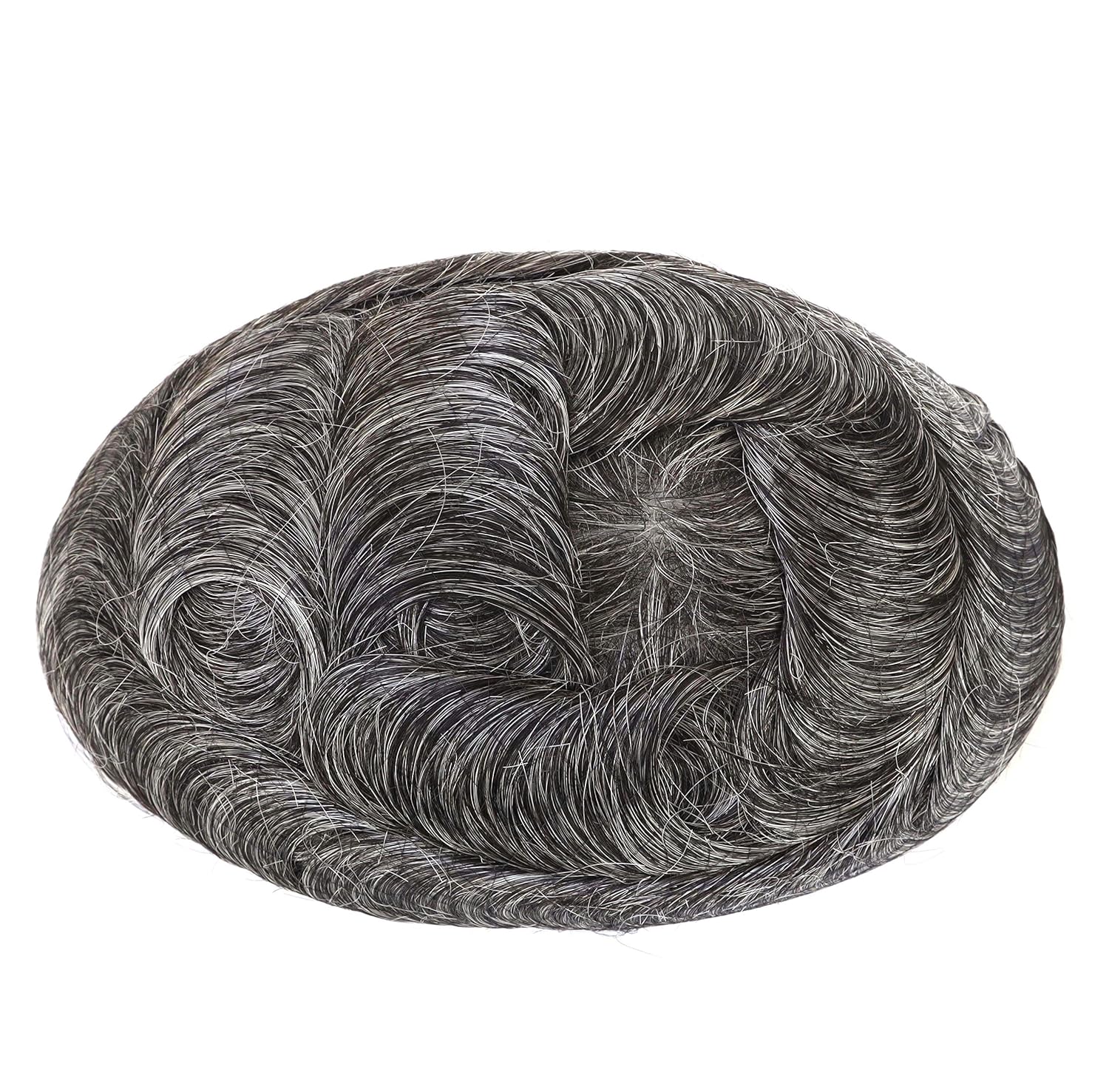 Super Natural Mens Hair Piece 100% Human Hair Undetectable Mens Toupee Hair Systems Ultra Thin Skin V Looped Hair #1B40