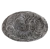 Vista 2 de Super Natural Mens Hair Piece 100% Cabello humano indetectable Mens Toupee Hair Systems Piel ultra fina V Looped Hair #1B40