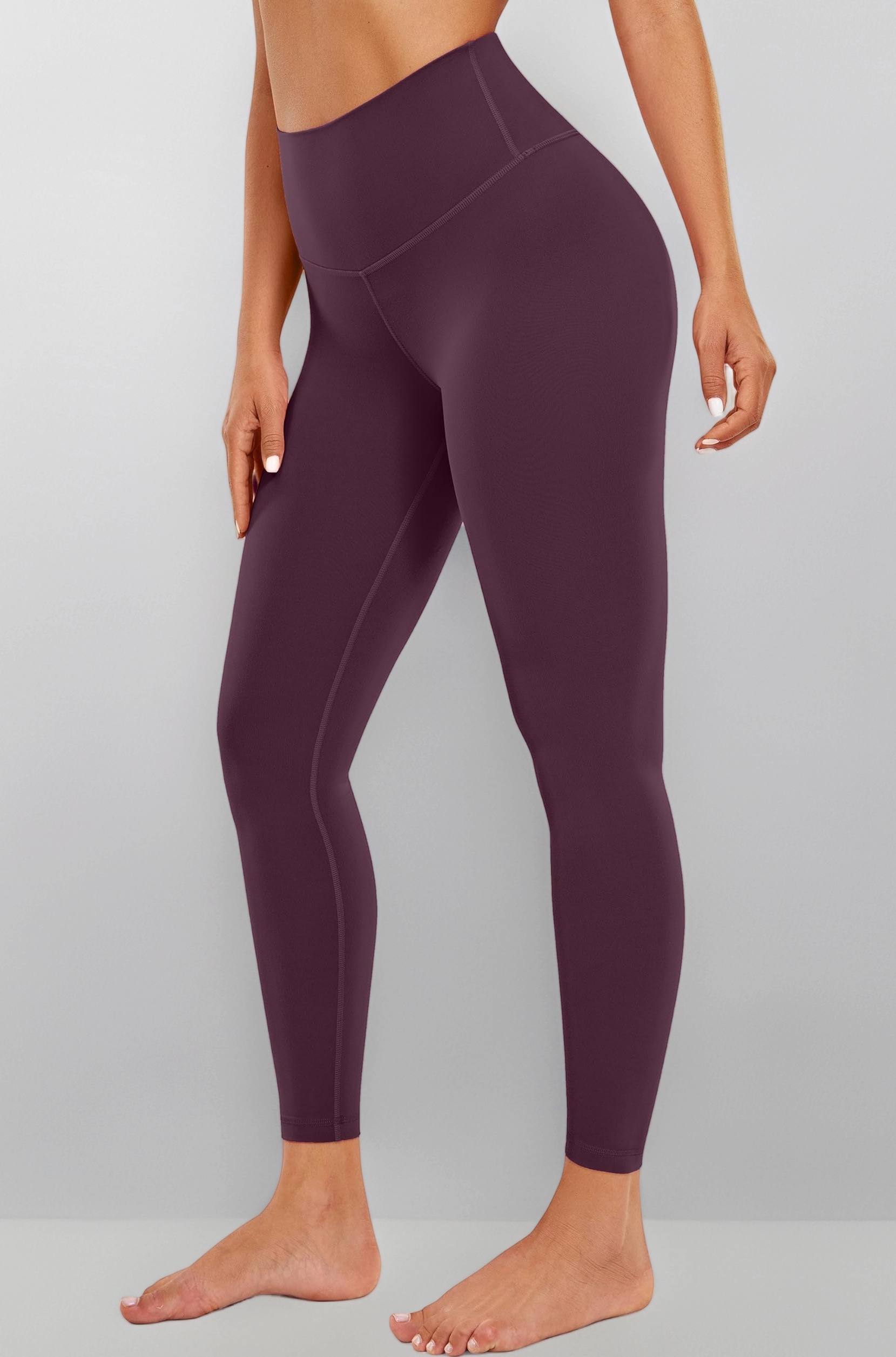 Butterluxe Yoga Leggings 25" - High Waisted Buttery Soft Womens Workout Lounge Pants, Deep Purple, Small