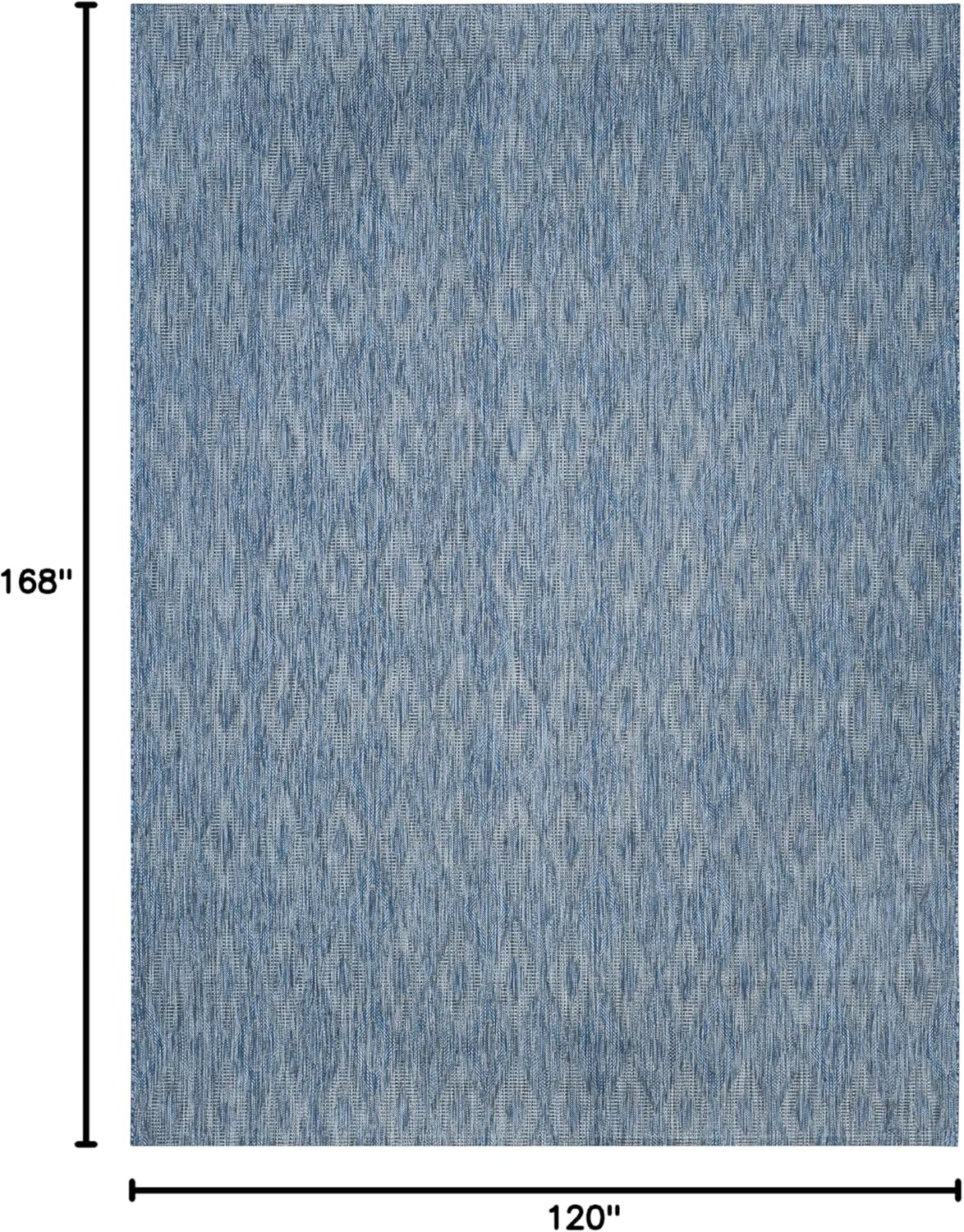 SAFAVIEH Washable Rug Outdoor Courtyard Collection - 10' x 14', Navy, Non-Shedding & Easy Cleaning, Ideal for Patio, Backyard, Mudroom (CY8522-36822)