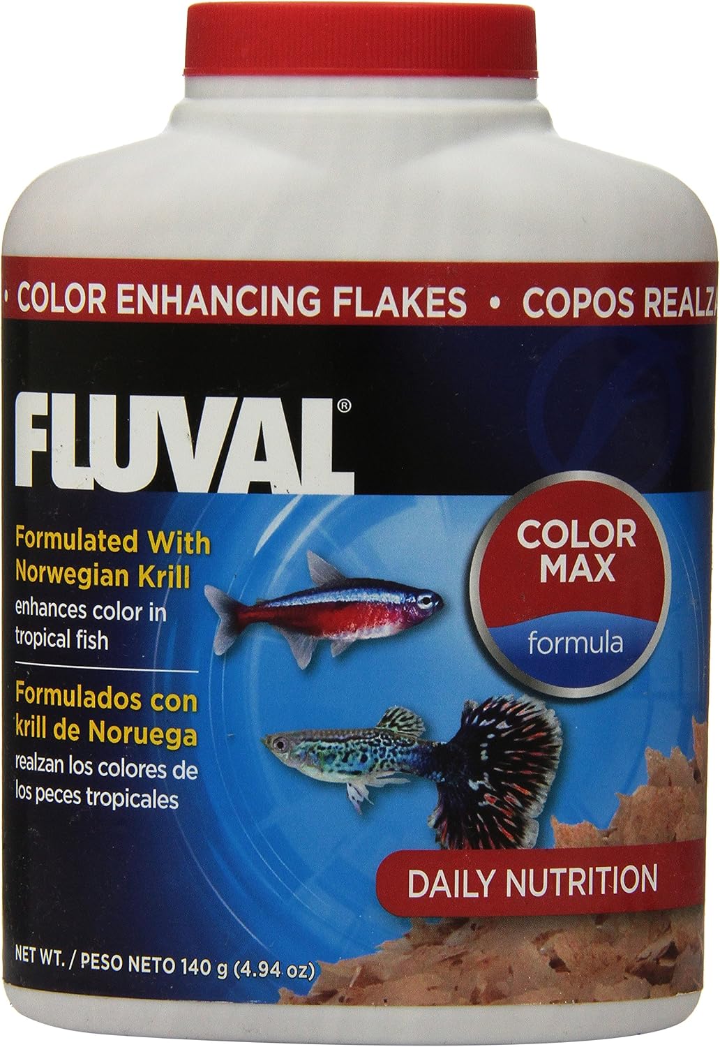 Fluval Color Enhancing Flakes Fish Food, 4.94-Ounce, 140gm