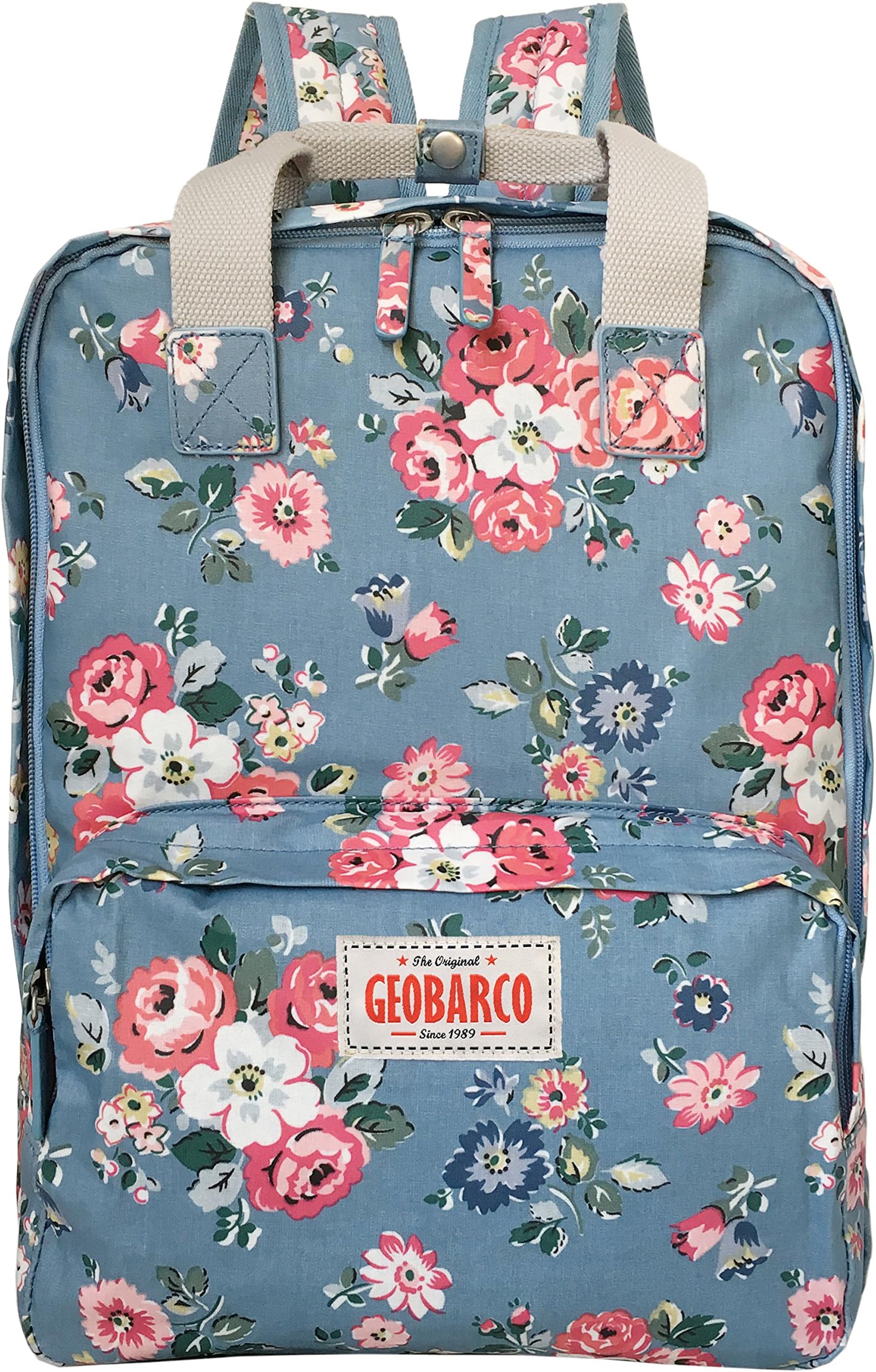 GEOBARCO Casual Daypack Candy Rose 15L Floral Waterproof Canvas