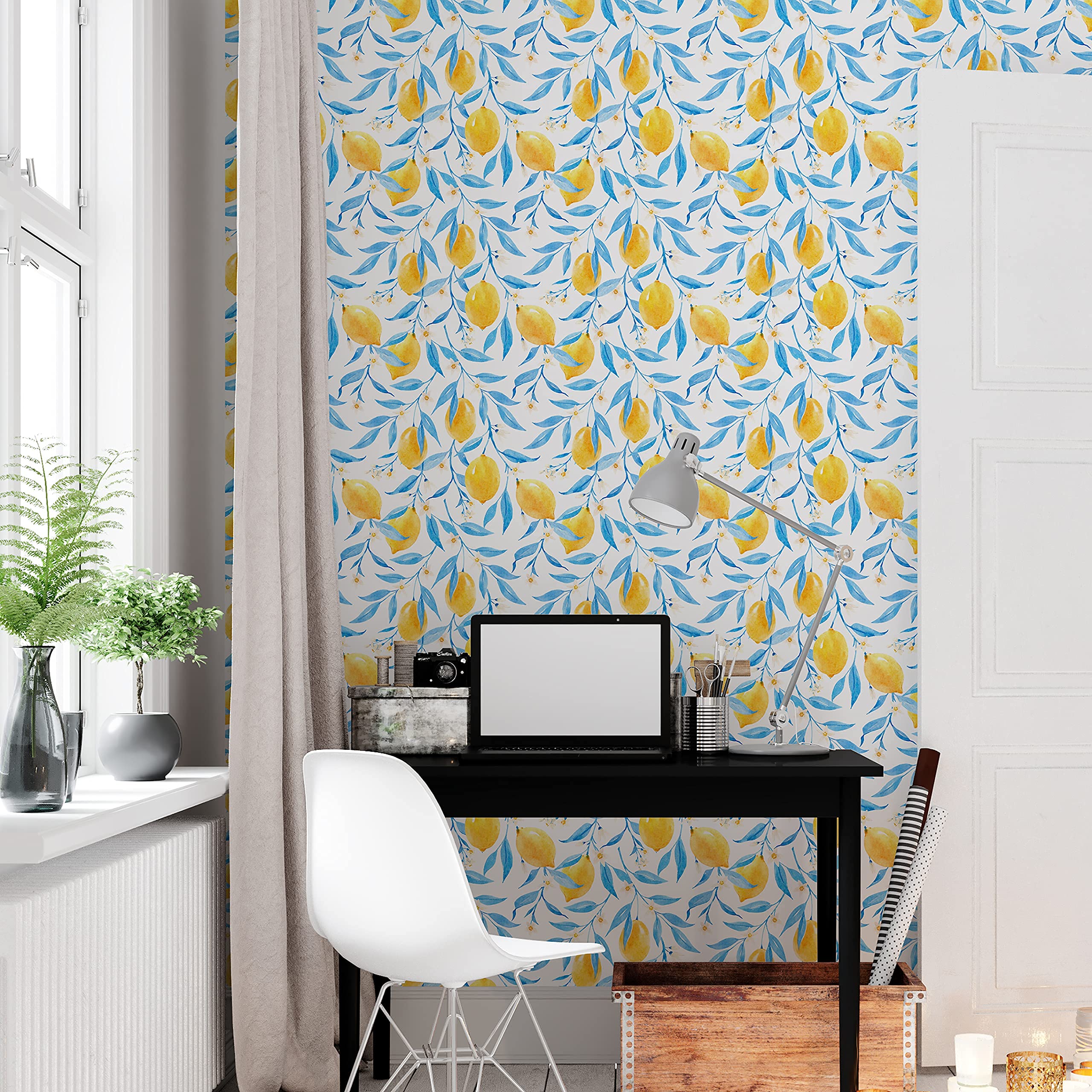 UniGoos Monstera Papier Peint Autocollant Amovible En Vinyle Motif Feuilles De Palmier Vert Tropical Pour Chambre à Coucher, Armoire, étagère, Décoration DIY 45 X 300 Cm