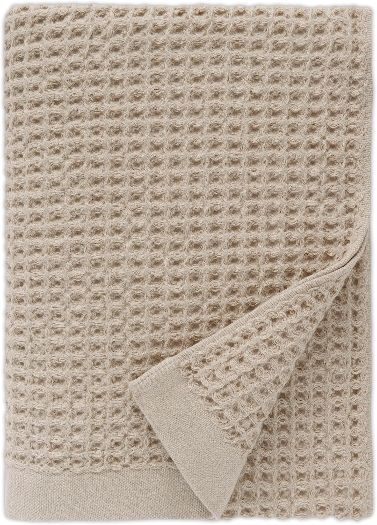 Supima Waffle Bath Towel – Quick Dry Lightweight Towel for Bathroom – 100% USA-Grown Cotton, Highly Absorbent & Space-Saving – Oatmeal, 31" x 57"