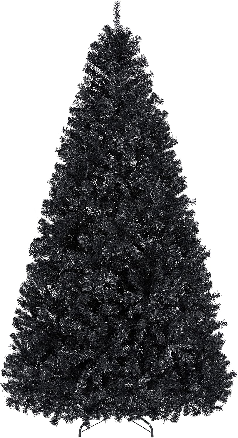 Yaheetech 7.5ft Black Artificial Christmas Pine Tree Seasonal Holiday Carnival Home Party Decoration for Home, Office Indoor Outdoor with 1749 Branch Tips and Foldable Stand Yaheetech 7.5ft Black Artificial Christmas Pine Tree Seasonal Holiday Carnival Home Party Decoration for Home, Office Indoor Outdoor with 1749 Branch Tips and Foldable Stand