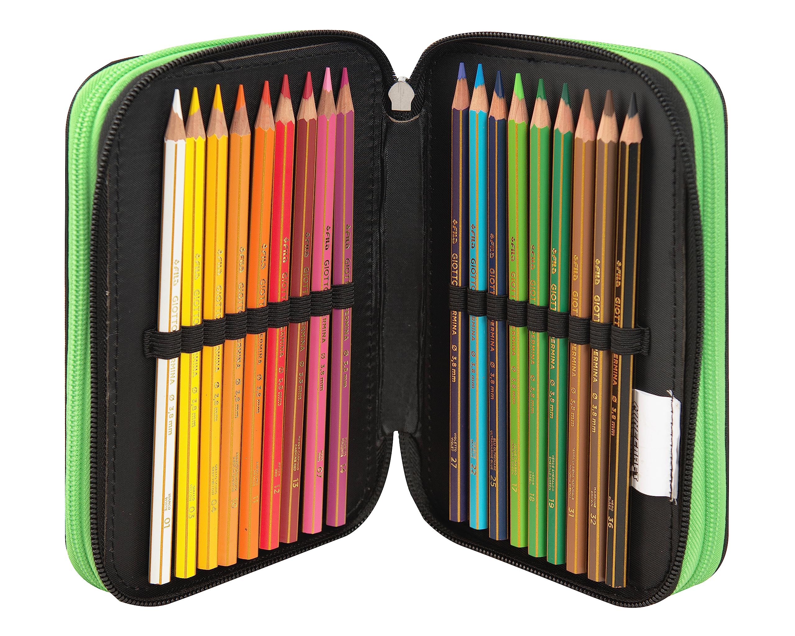 Franco Cosimo Panini Minecraft - Trousse à 3 Compartiments pour Fille et Enfant avec Papeterie Scolaire intégrée et Compartiments Porte-Stylo + Stylo effaçable – Grande Trousse Scolaire, Vert – 20 x