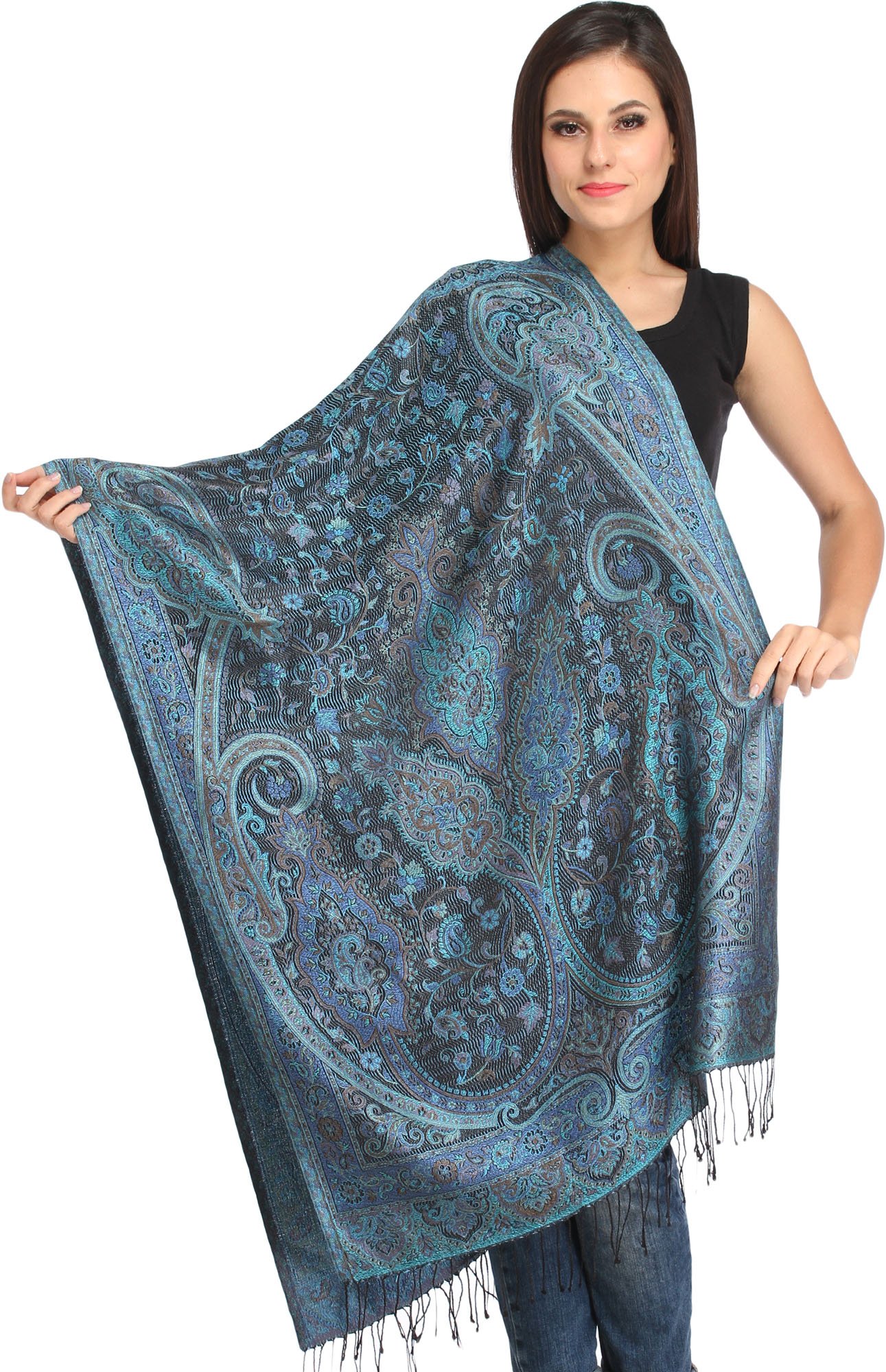 exotic india Women's Silk Stole-picture-2