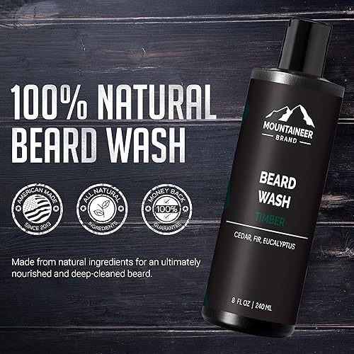 Miniatura 8 de Mountaineer Brand Lavado de barba para hombres  Champú para barba 100% natural  Espuma suavizante de limpieza gruesa para cabello y piel  Hidrata y