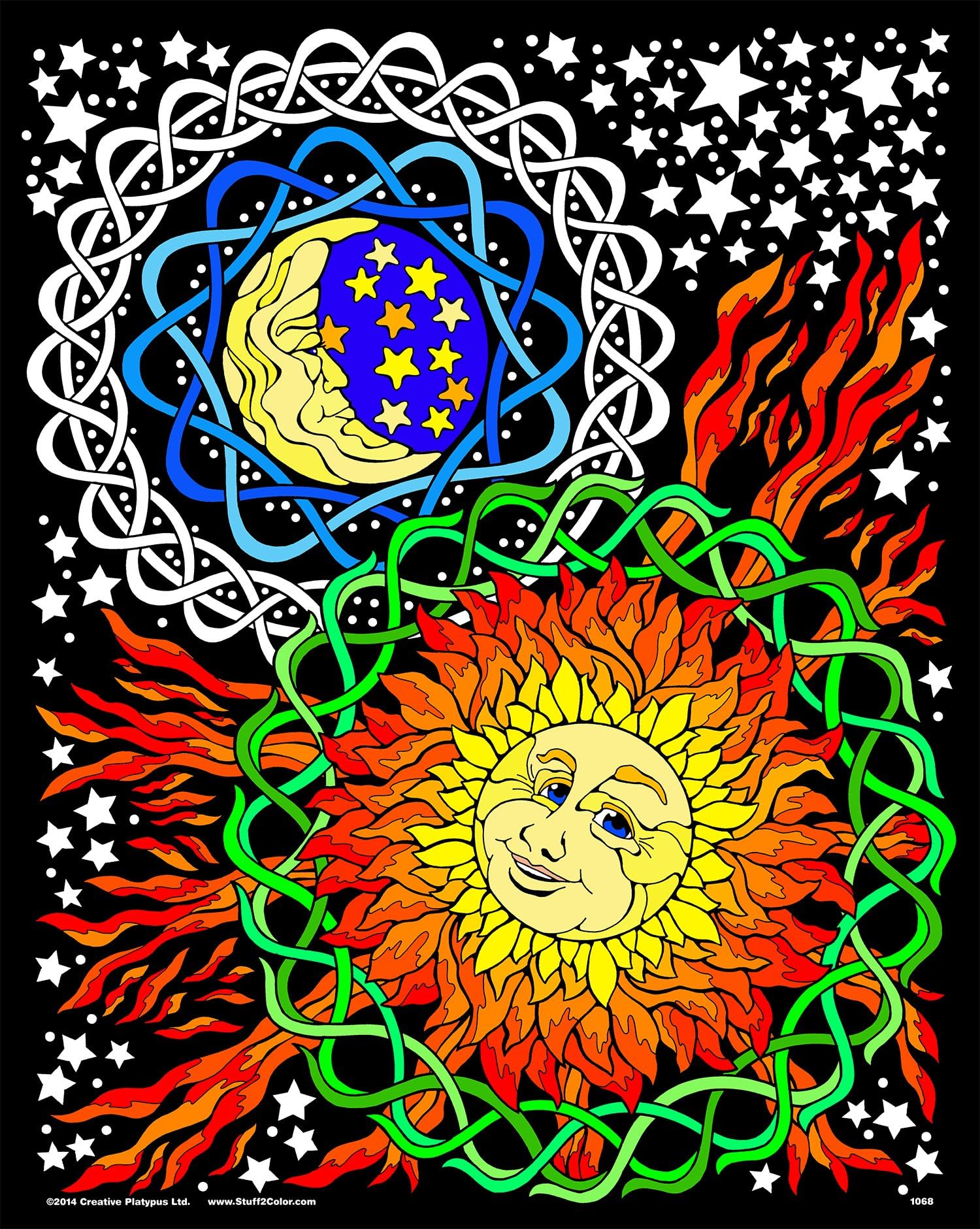Sun and Moon - 16x20 Fuzzy Velvet Coloring Poster
