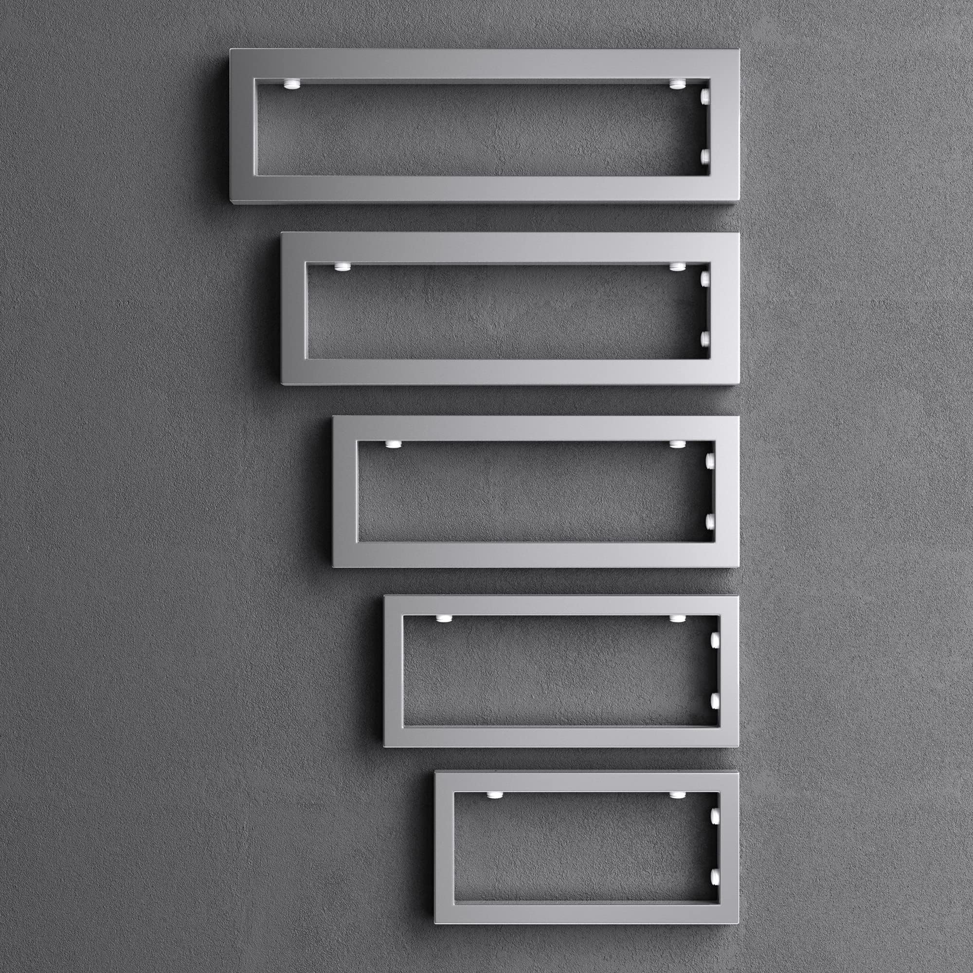 Mai & Mai Wandkonsole für Waschtischplatte aus Edelstahl in Silber | Regalhalterung 45x3x15 cm, Waschtischhalterung 2 Stück, Winkelträger für Wandregal WH01