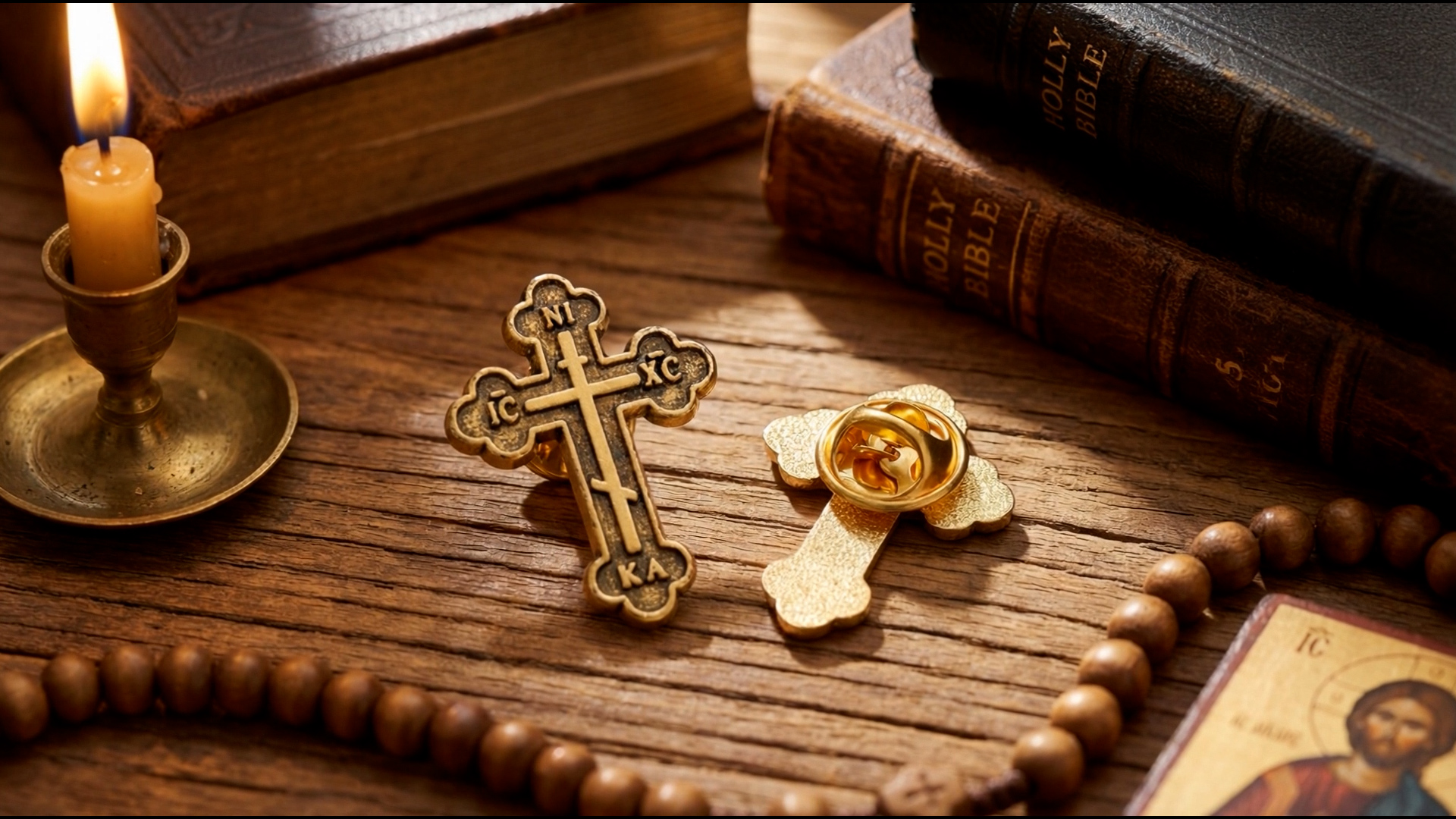 Jesus Cross Rainbow Lapel Pin De Colores Accessory Religious Symbols 0.625 Inch