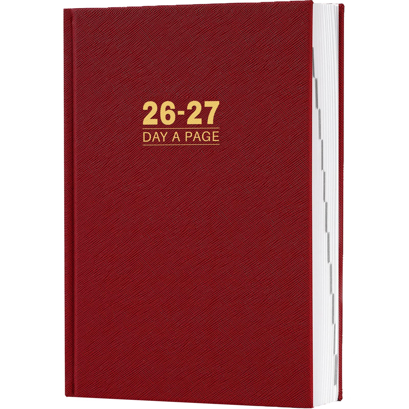 2026-2027 Diary - Diary Full Page Per Day, Daily Planner 2026-2027, Jul. 2026 - Jun. 2027, 5.8" x 8.4", Agenda for 365 Days - Hardcover Red