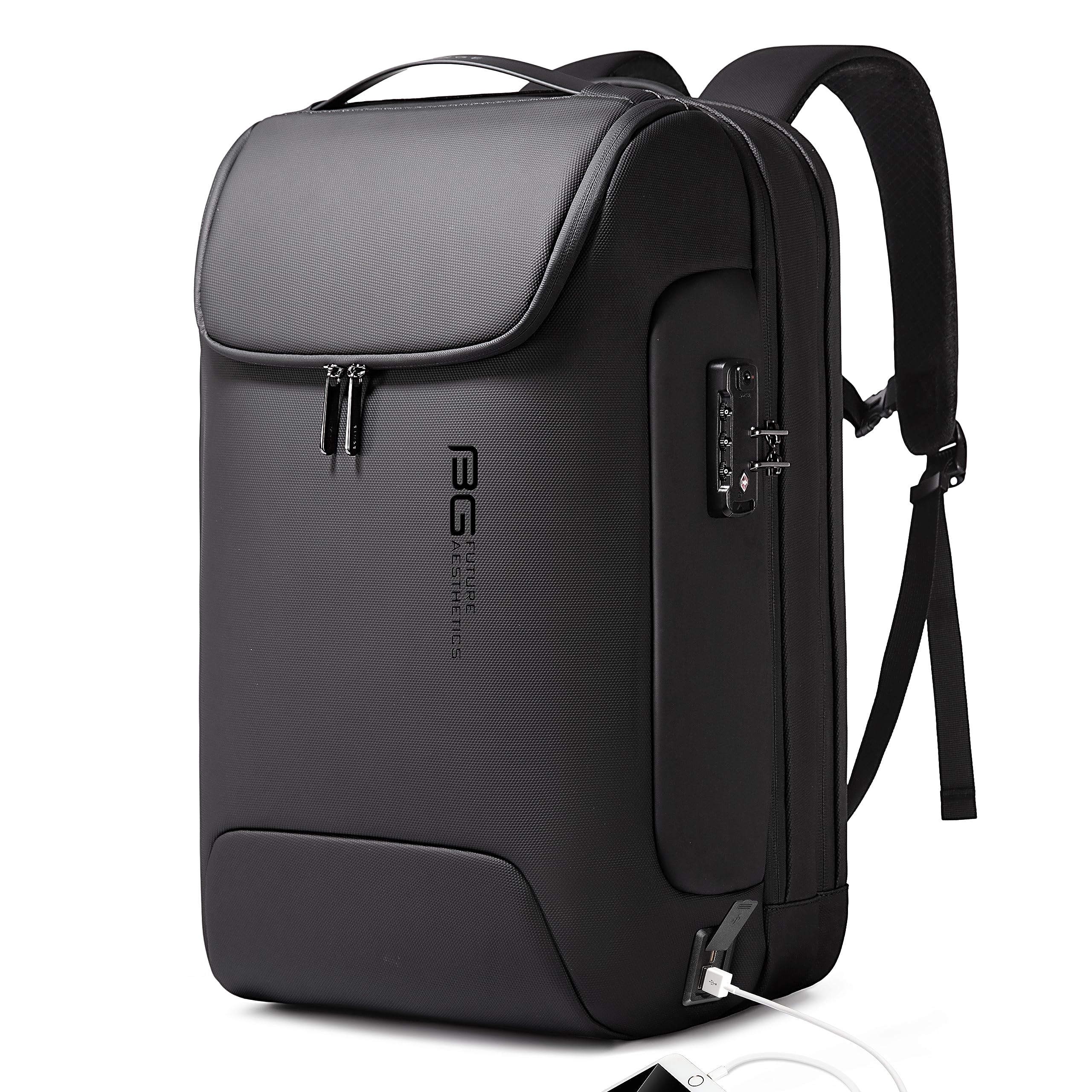 BANGE Anti-Theft Backpack with USB Charging Port 17.3 Inch Business Laptop Backpack