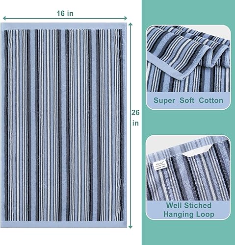 Miniatura 36 de SALAS Toallas de cocina de algodón prémium para secar platos, toallas de mano grandes y largas de 390 GMS, juego de toallas gruesas y altamente