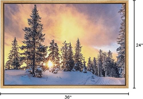 Vista 157 de SIGNFORD Lienzo enmarcado para pared, tren de montaña de otoño, vías de ferrocarril, naturaleza, desierto, fotografía, realismo, paisaje decorativo