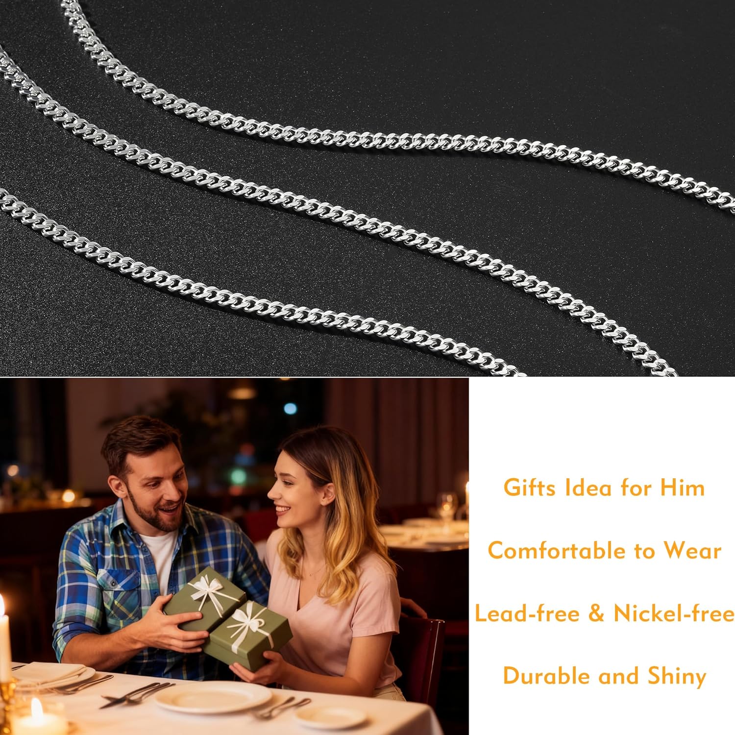 4mm/5mm Cuban Link Chains for Men - 925 Sterling Silver Diamond Cut Cuban Link Curb Chain Necklace Jewelry Gift for Men, 18 20 22 24 Inches - Image 7