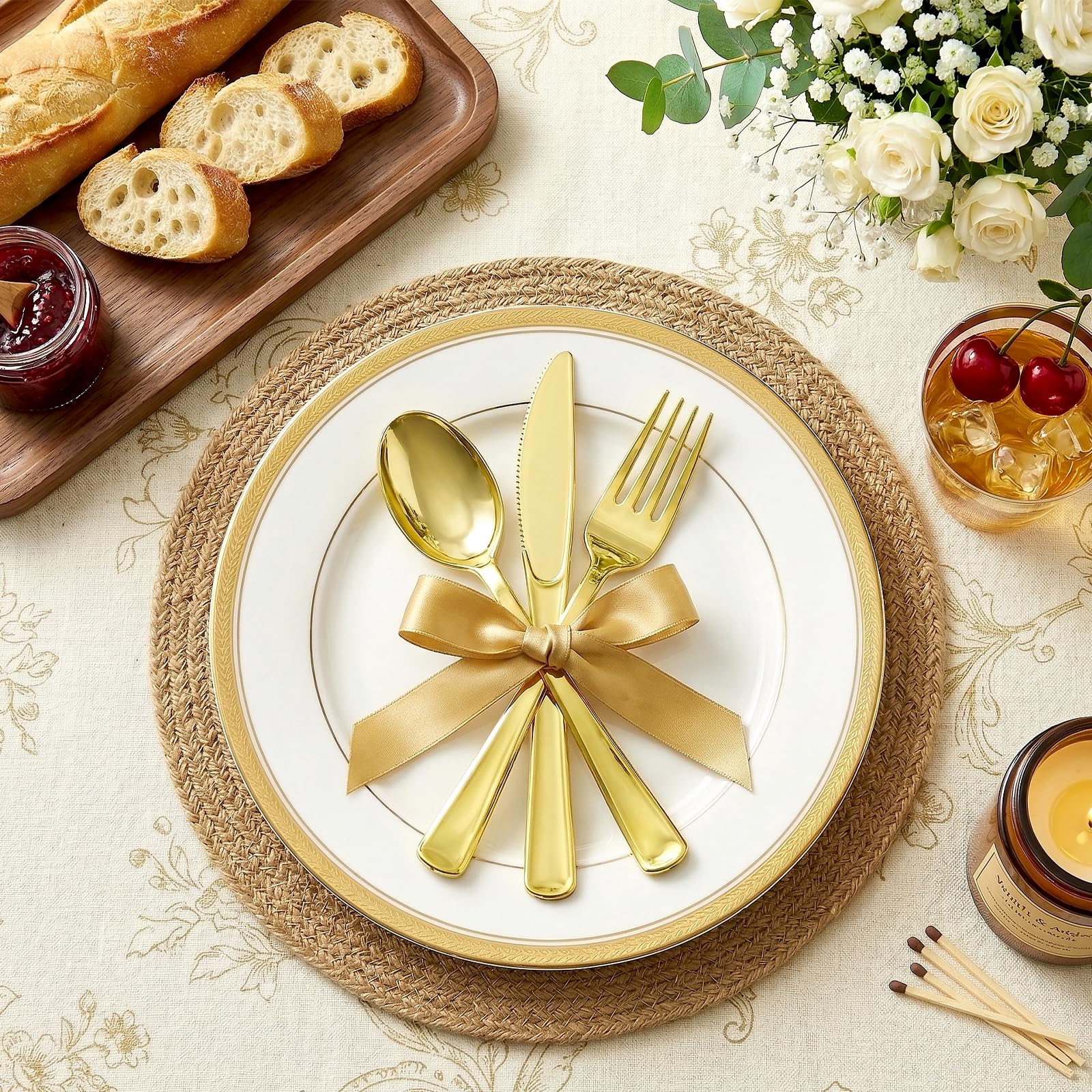 Gold Disposable Silverware Set - 50 Piece -4 Gold Disposable Silverware Set - 50 Piece -4