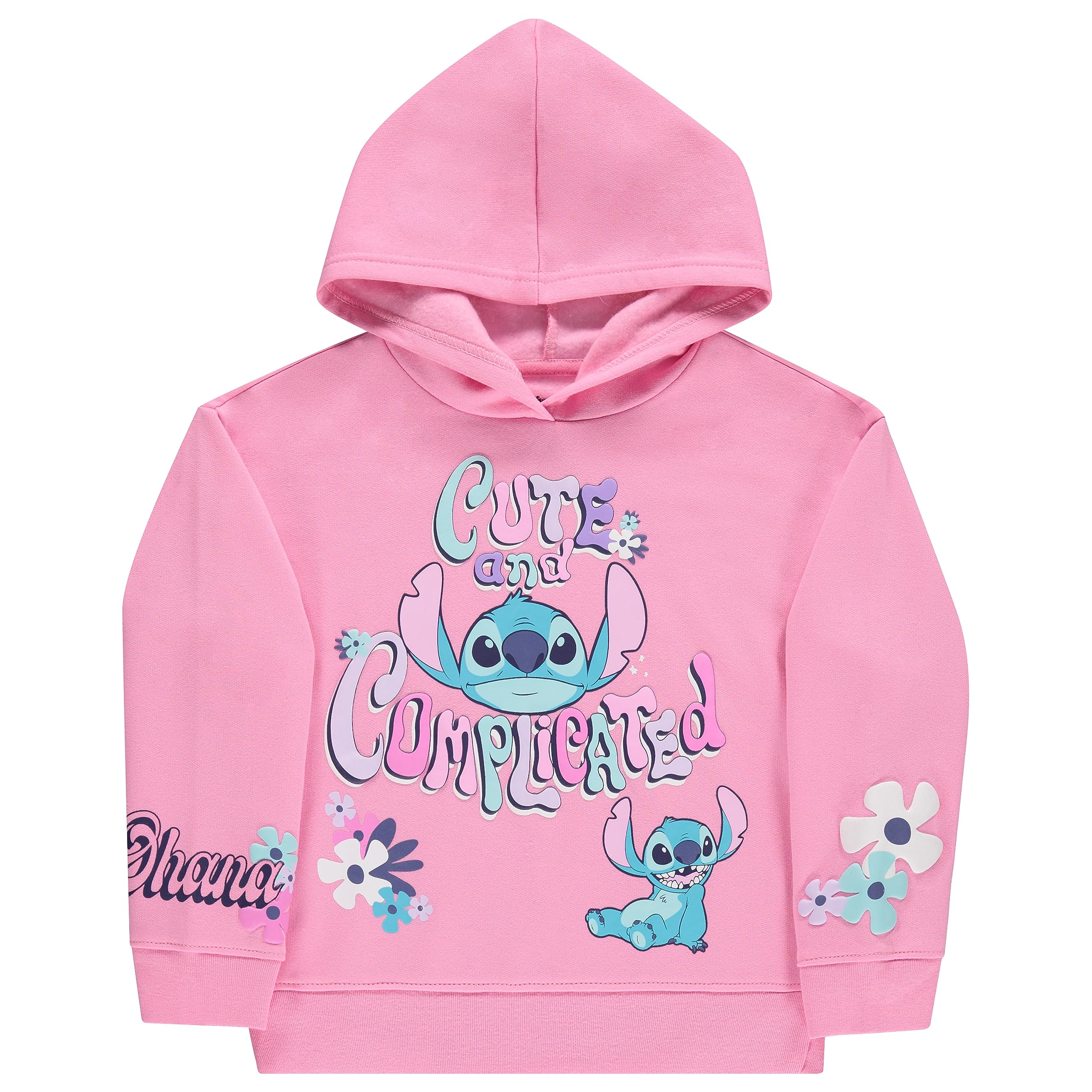Disney Lilo & Stitch - Conjunto de ropa para niñas, sudadera con capucha y pantalón deportivo, conjunto de 2 piezas, tallas 4-16