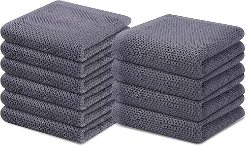 Homaxy Juego de 10 paños de cocina y paños de cocina, 12 x 12 pulgadas y 13 x 28 pulgadas, juego de 10 toallas de cocina de algodón a granel, ultra