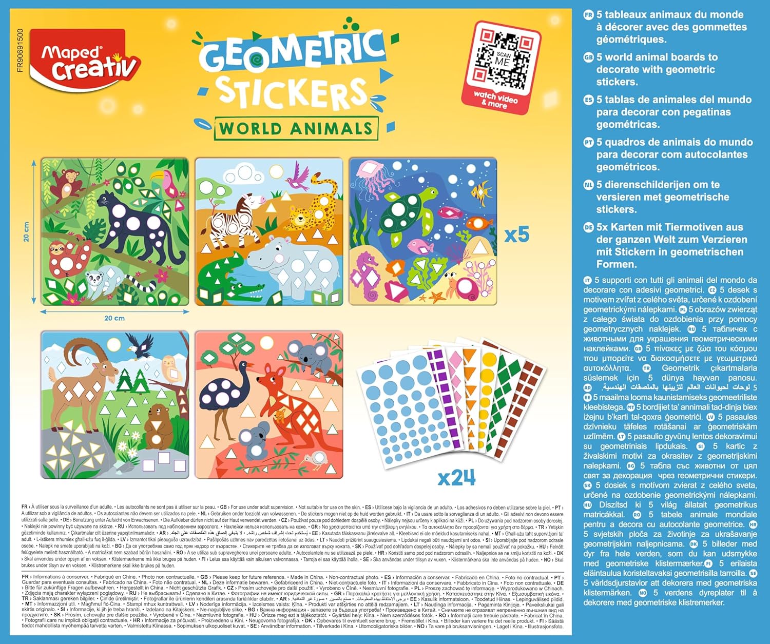 Maped Creativ 5-Piece Decal Stickers + 1200 Erasers, Creative Leisure for Children from 3 Years