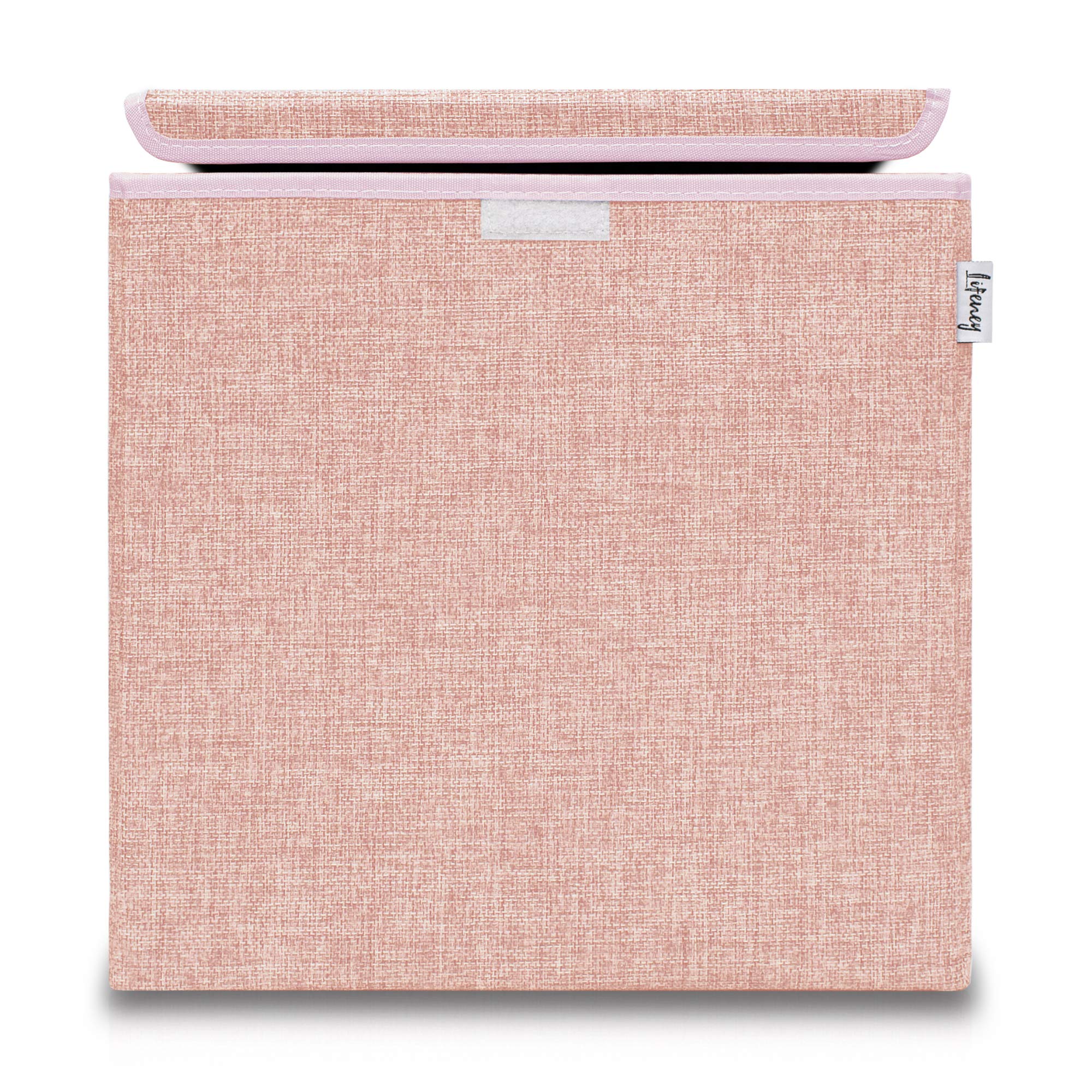 LIFENEY Storage Box with Lid in Pink Foldable Toy Box Suitable for Cube Shelves Organiser Box for Children's Room Storage Basket Children