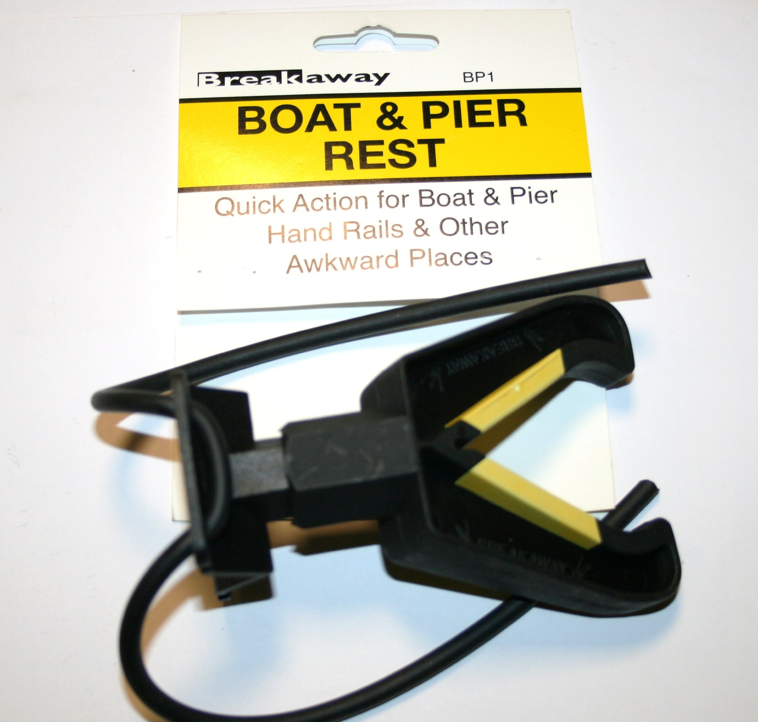 Sea Fishing Rod Rest For Boat & Pier Rails - Zip On/Off V-Rest In White, Black, Yellow
