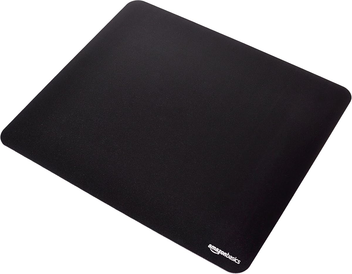 Alfombrilla de ratón cuadrada grande para computadora, tela y base de goma, 17,7 pulgadas de largo x 15,7 pulgadas de ancho, color negro