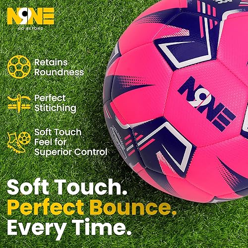 Miniatura 4 de NINE Balón de fútbol premium, tamaño 3, 4, 5, fútbol de entrenamiento y partido para niños, adolescentes y adultos