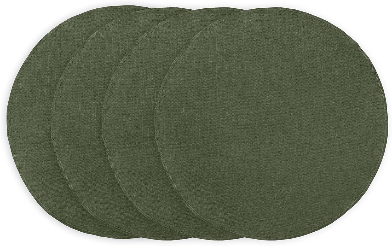 Solino Home Round Linen Placemats Desert Green 100 Pure