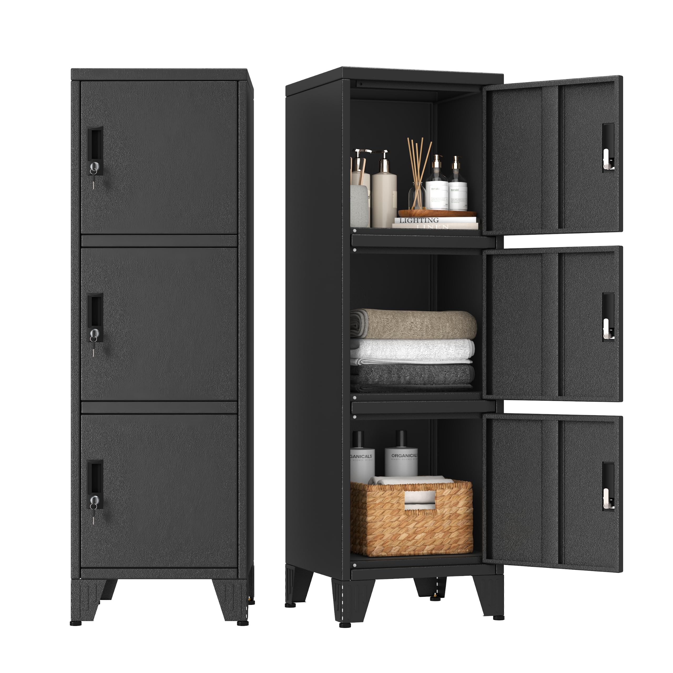 PAOFIN Metal Narrow Storage Lock Cabinet