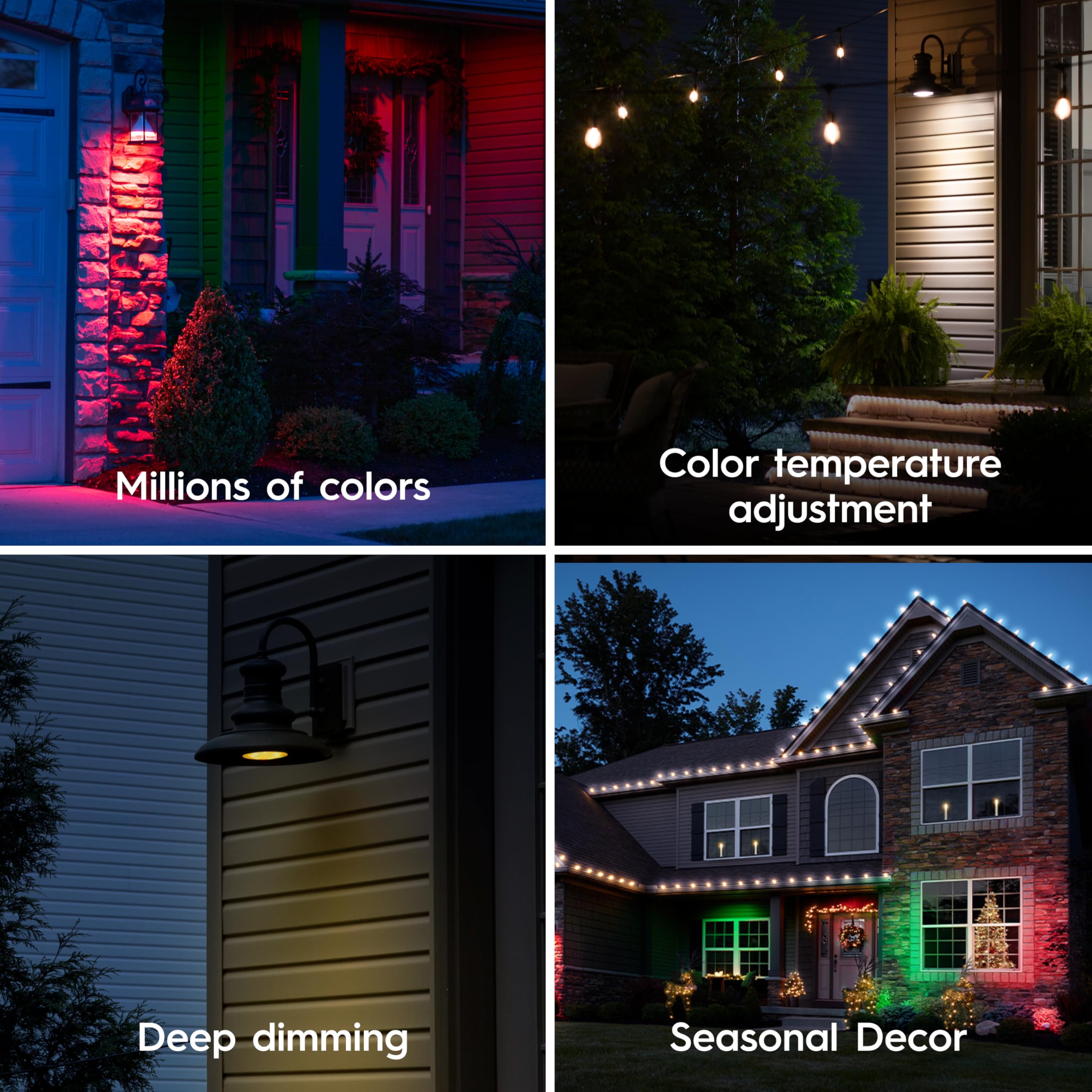 GE Cync PAR38 Smart LED Light Bulb, Color Changing Outdoor